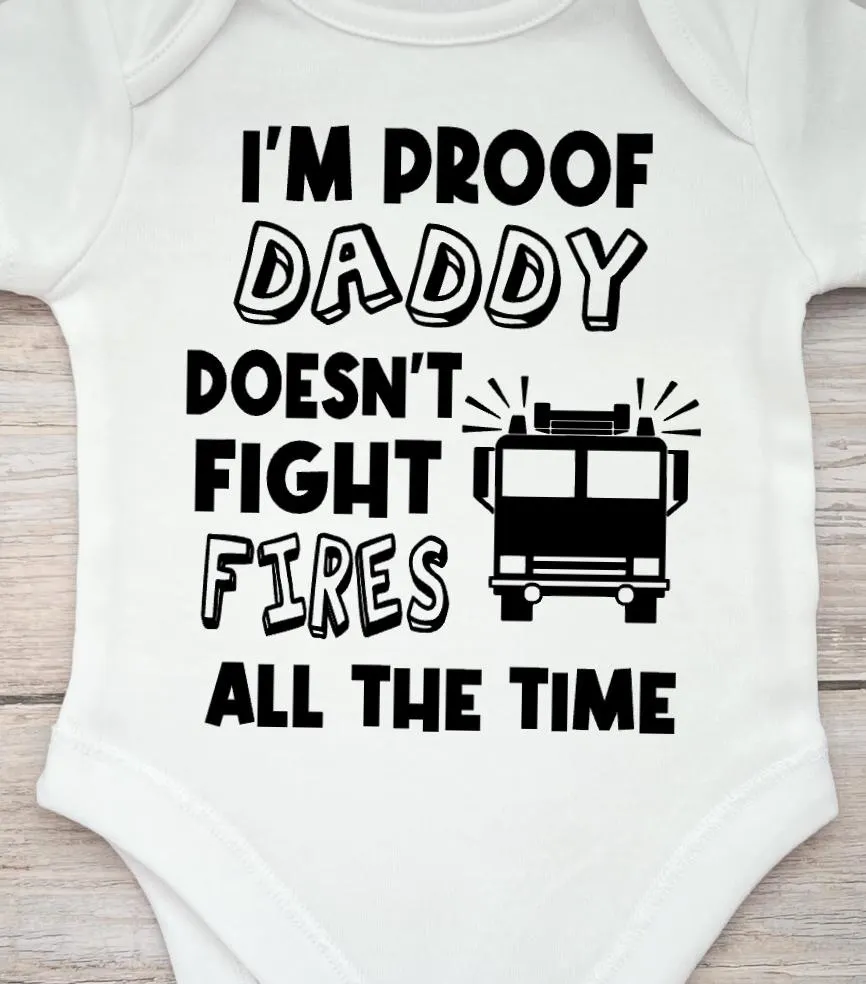Pregnancy Announcement To Husband Parents | I’m Proof Daddy Doesn’t Fight Fires | Fireman Baby Announcement | Fire Fighter Dad Onesie | - image 3