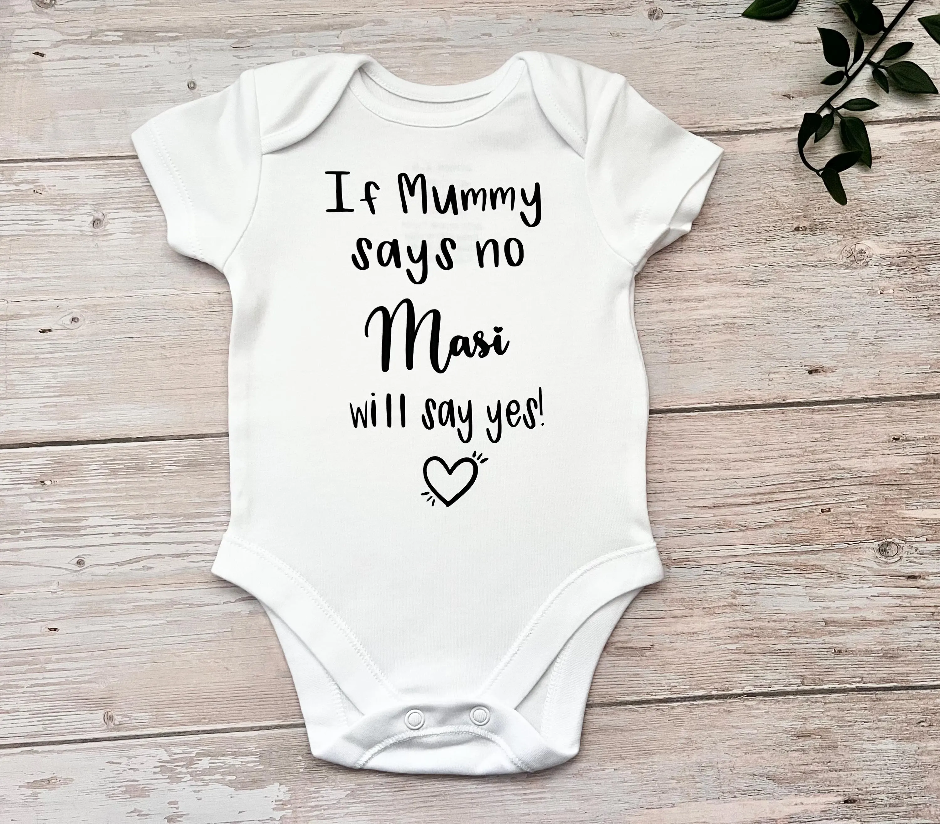 New Baby Gift | If Mummy Says No Khala Will Say Yes Onesie | New Grandchild | Personalised Baby Vest | New Phupho Fufu Nani Masi Onesie - image 5