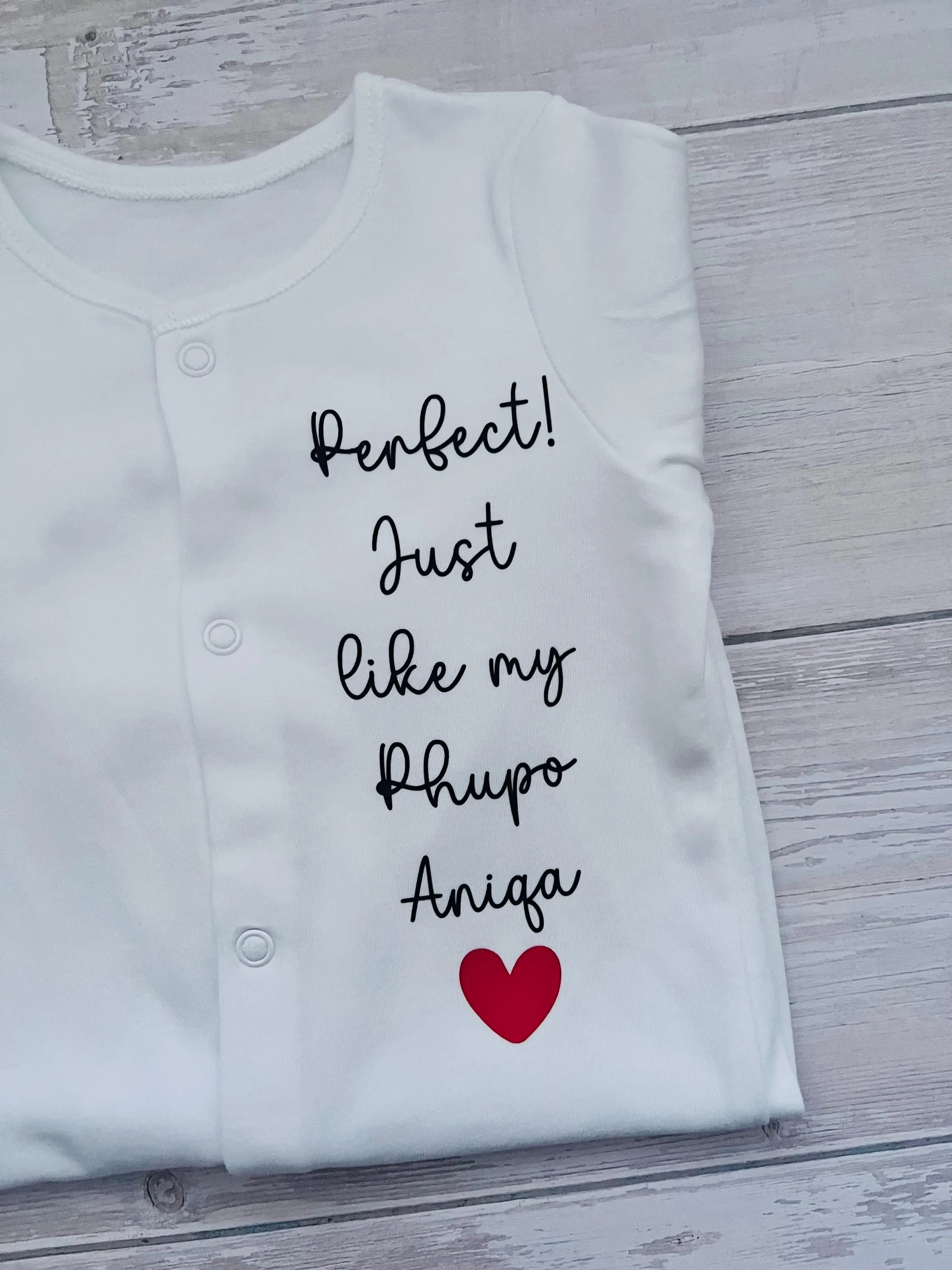 Perfect! Just Like My Khala Baby Grow | Personalised Gift For New Nephew Niece | Desi Baby Clothes | Muslim Baby Gift | Phupo Masi To Be - image 2