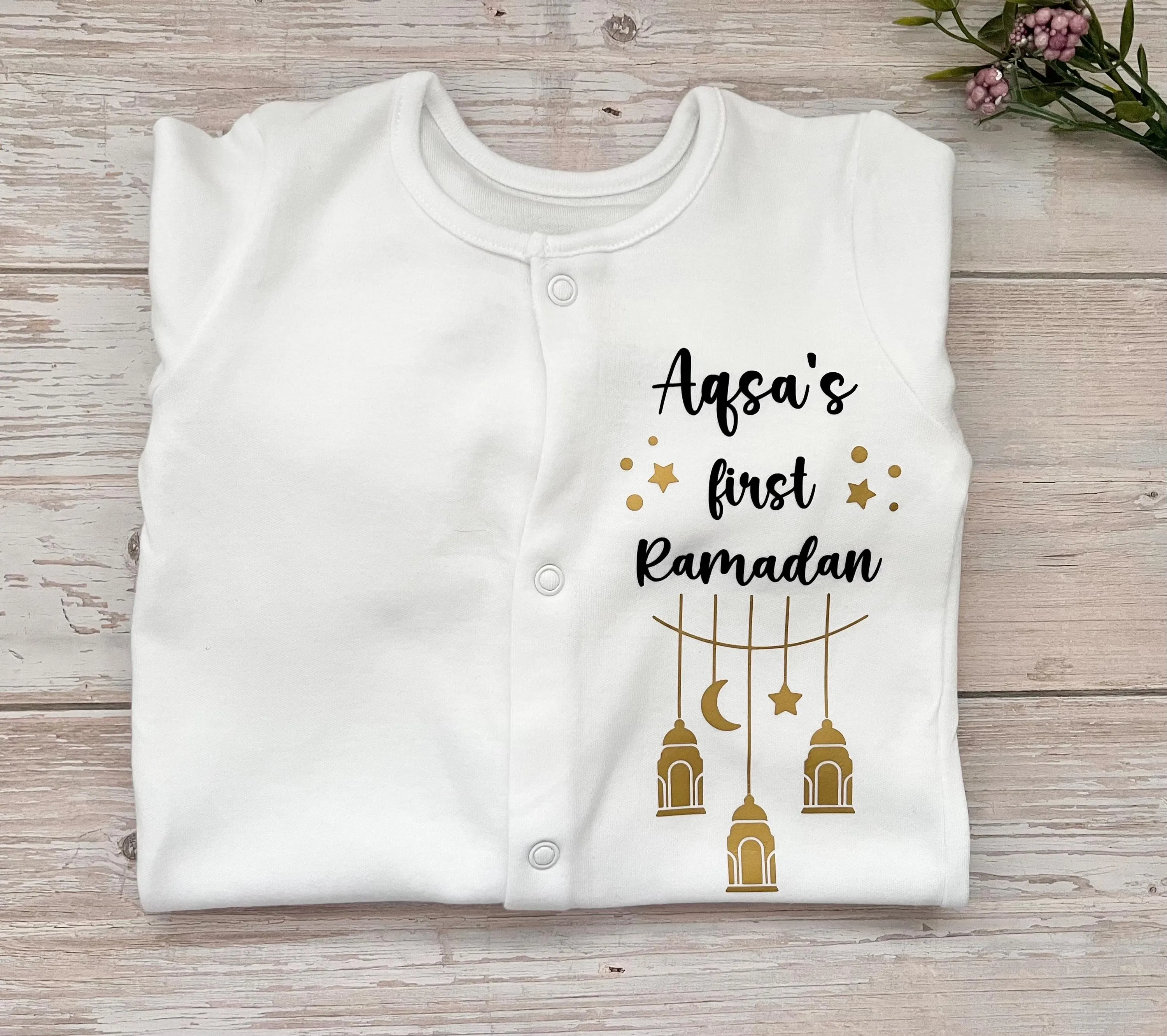 Babys First Ramadan | Personalised My 1st Ramadan Grow | Islamic Baby Gifts | Eid Baby Clothes | Gifts For Muslim Baby | Ramadan Baby Grow