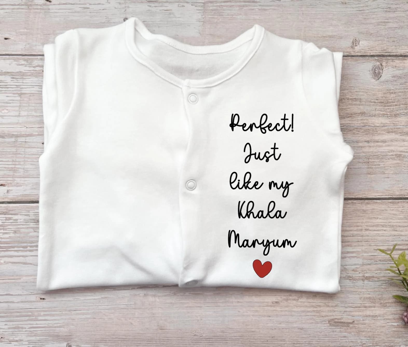 Perfect! Just Like My Khala Baby Grow | Personalised Gift For New Nephew Niece | Desi Baby Clothes | Muslim Baby Gift | Phupo Masi To Be