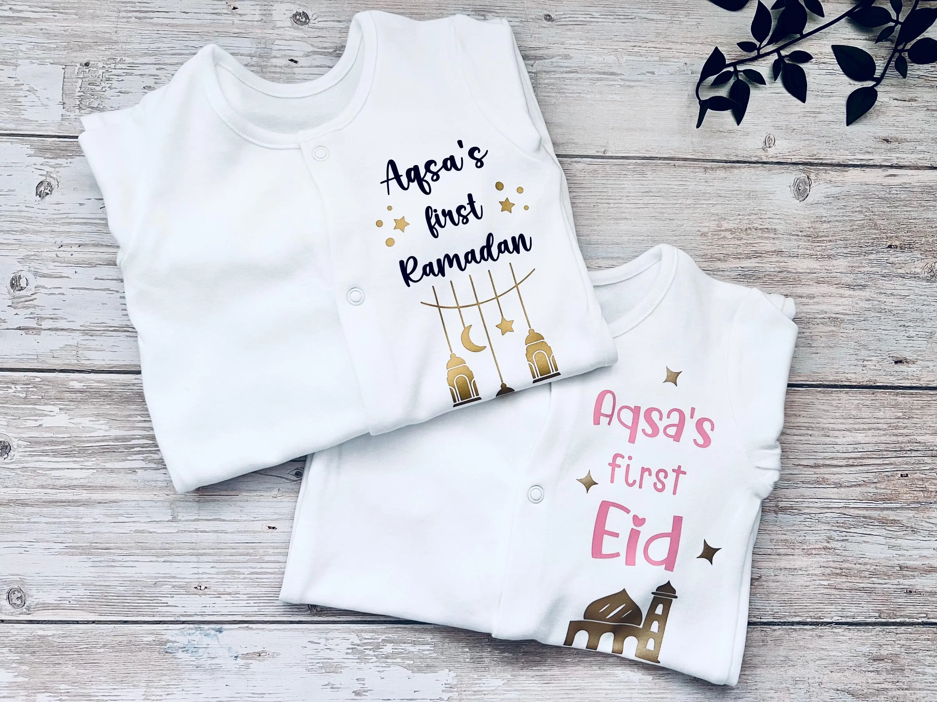 First Ramadan Sleepsuit | First Eid Baby Grows | Personalised Islamic Baby Gifts | Eid Baby Clothes | My First Ramadan Eid Muslim Baby Grows