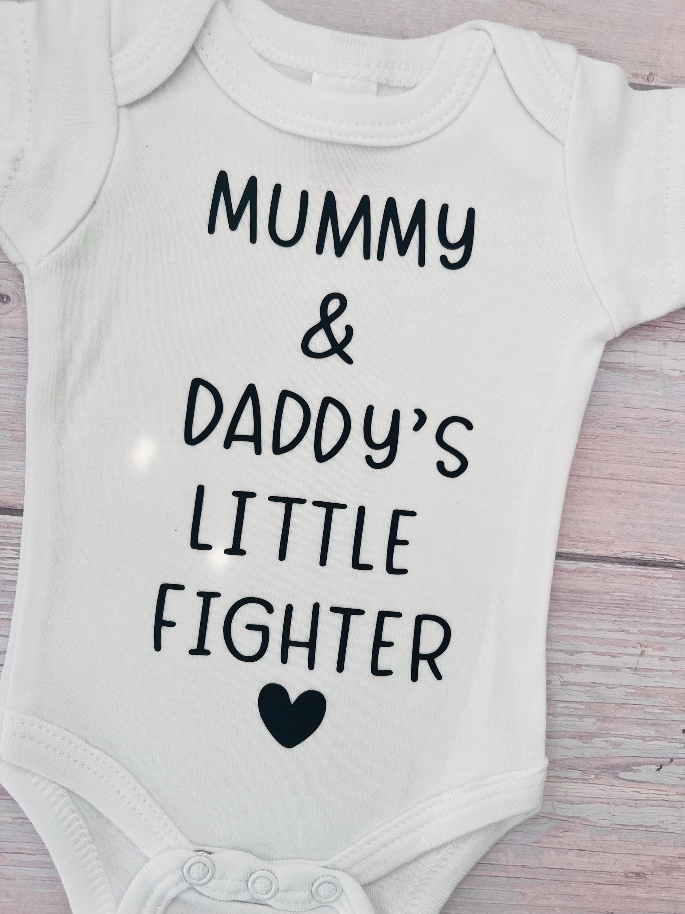 Mummy & Daddy’s Little Fighter | Premature Baby Gift | Gift For Tiny Baby | Preemie Baby Clothes | Tiny Baby Vest | Nicu Baby Onesie | - image 2