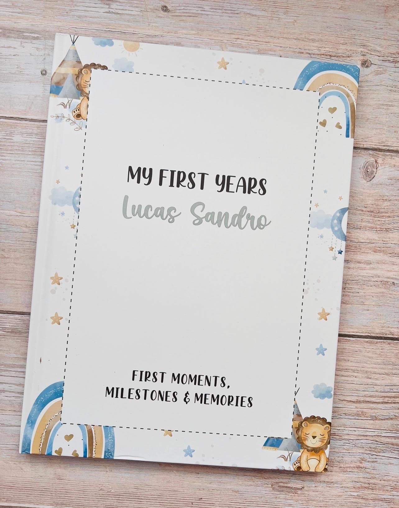 My First Years Record Book | Blue Baby Boy Book | Personalised Baby Memory Baby Gift | New Baby Boy Gift | Bump To Birth Journal | 5 Years - image 4