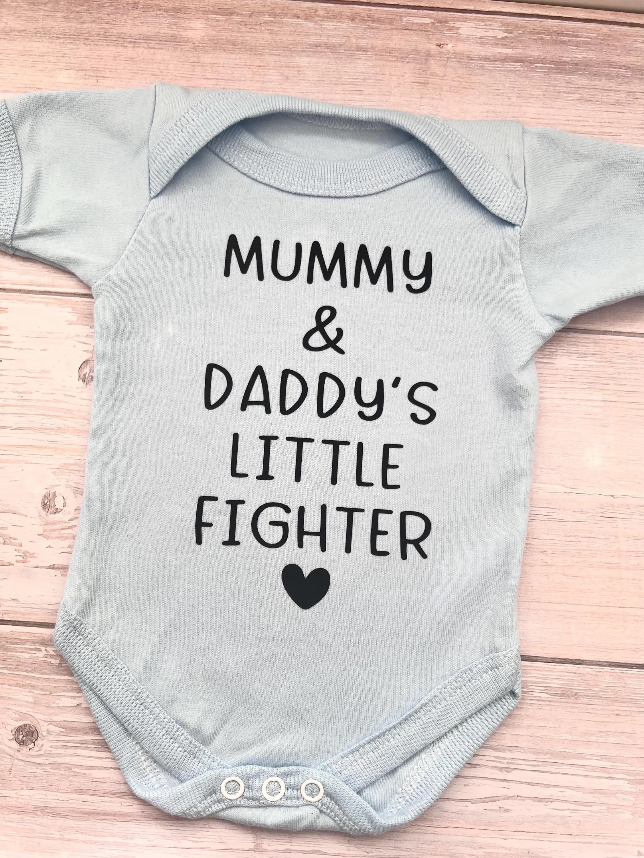 Mummy & Daddy’s Little Fighter | Premature Baby Gift | Gift For Tiny Baby | Preemie Baby Clothes | Tiny Baby Vest | Nicu Baby Onesie | - image 3