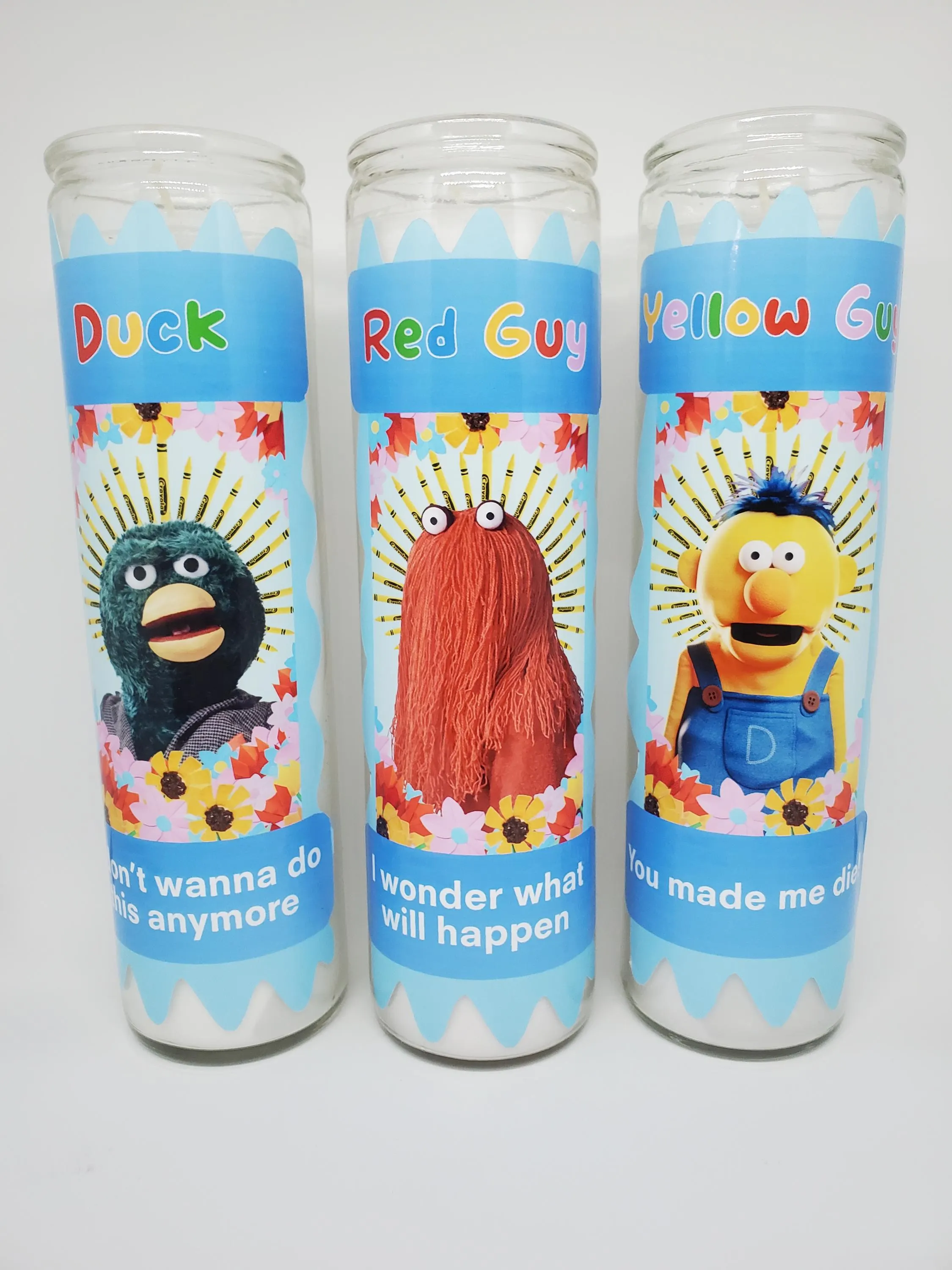 Don't Hug Me I'm Scared Inspired// Fandom Saint Candles// Red Guy// Duck// Yellow Guy// DHMIS// Creepy Show