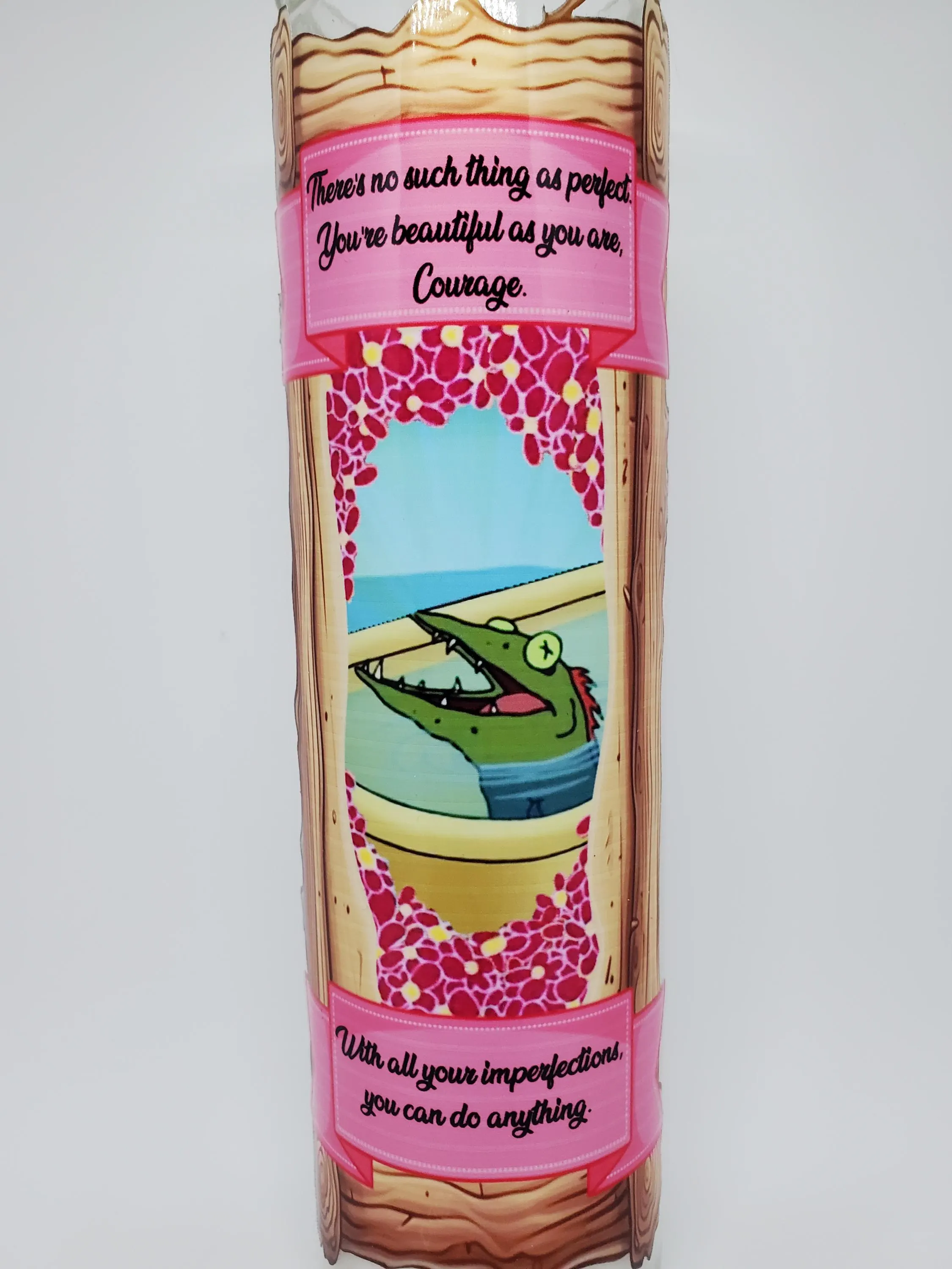 Bathtub Baracuda// Inspirational Quote// Courage// Cowardly Dog// Fandle// Fandom Devotion// Saint Candles - image 2