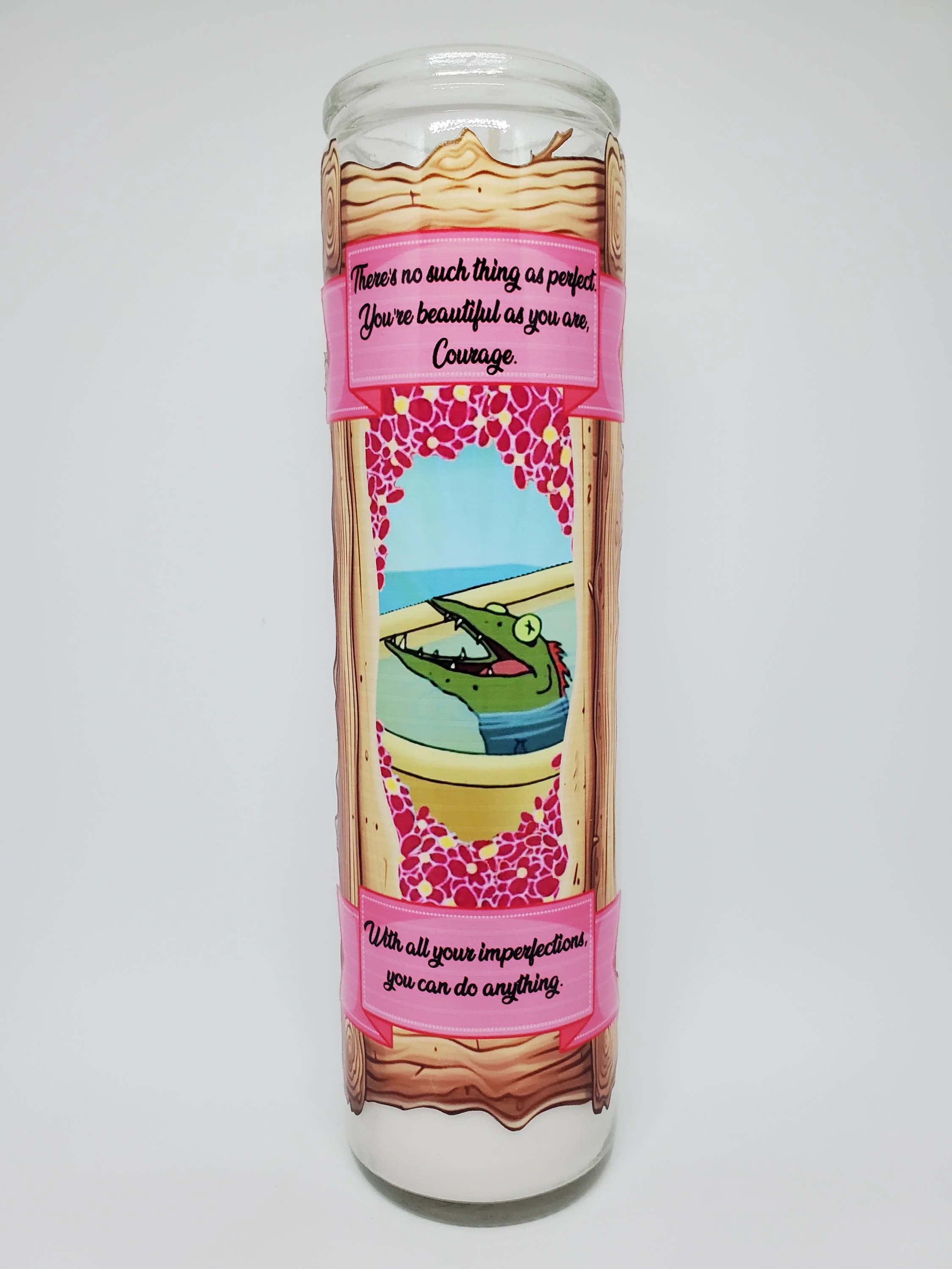 Bathtub Baracuda// Inspirational Quote// Courage// Cowardly Dog// Fandle// Fandom Devotion// Saint Candles