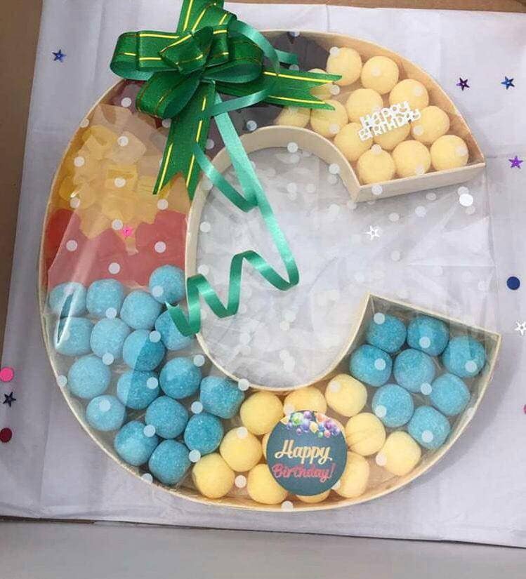 Delicious SWEET FILLED Letters, Pick&Mix, 20-22cm, cellophane wrapped, ( ribbon/bow) wooden keepsake, made to order,Halal. - image 5