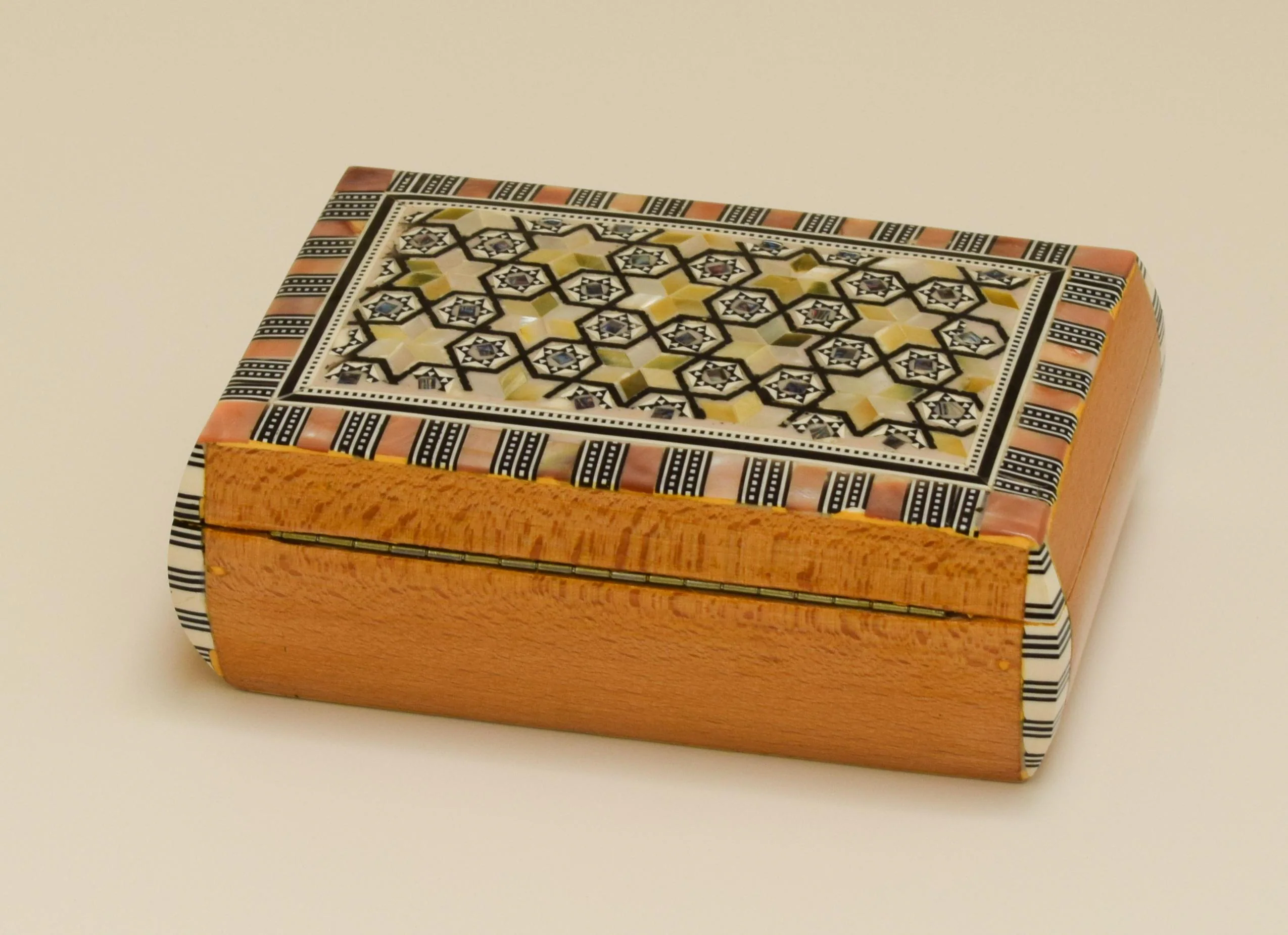 Handmade Mother of Pearl Jewelry Box – Wooden Inlay Trinket Box – Arabic Mosaic Decor - image 3