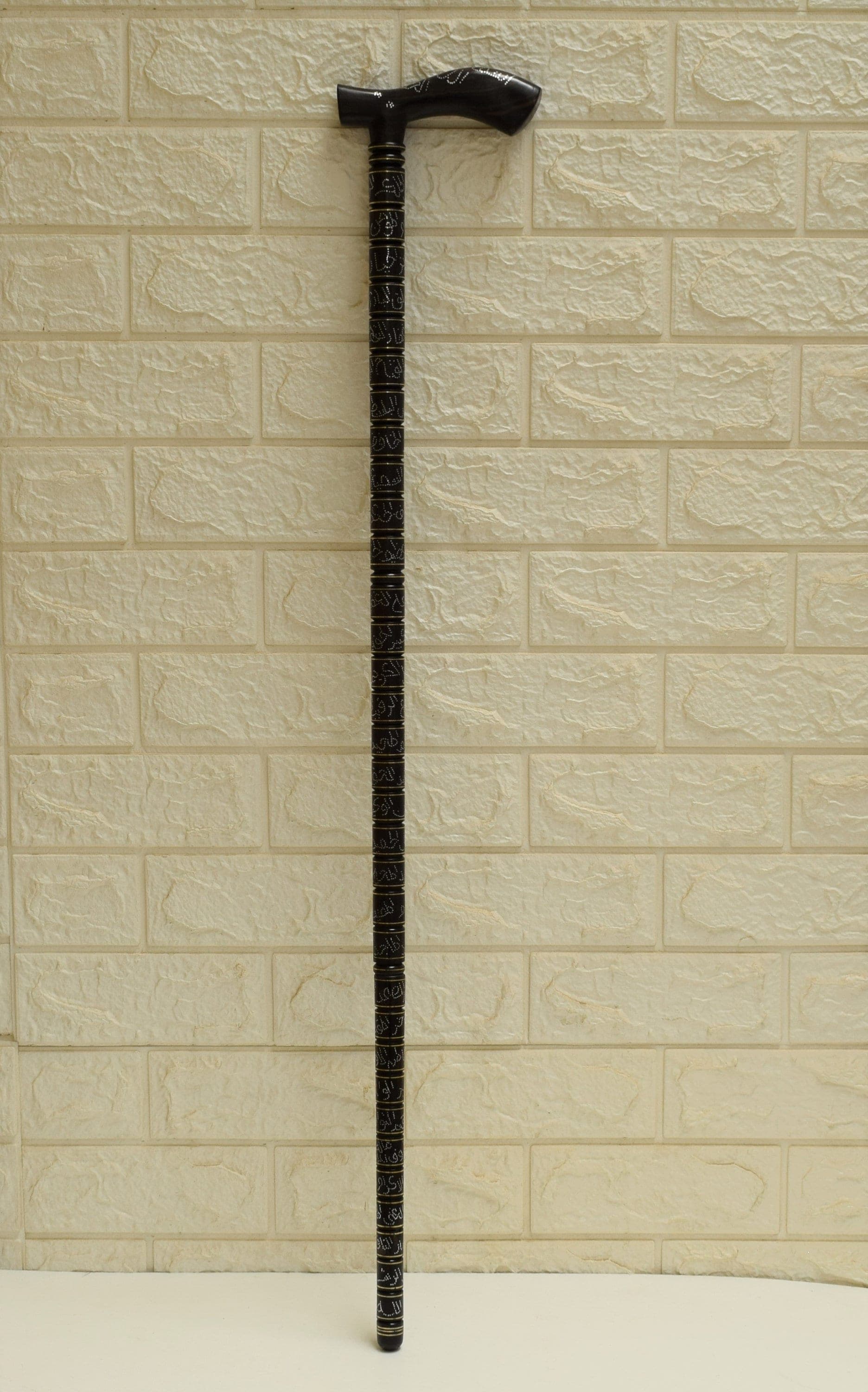 Handmade Ebony Wood Walking Stick: Egyptian Islamic Cane with 99 Names of Allah - image 3