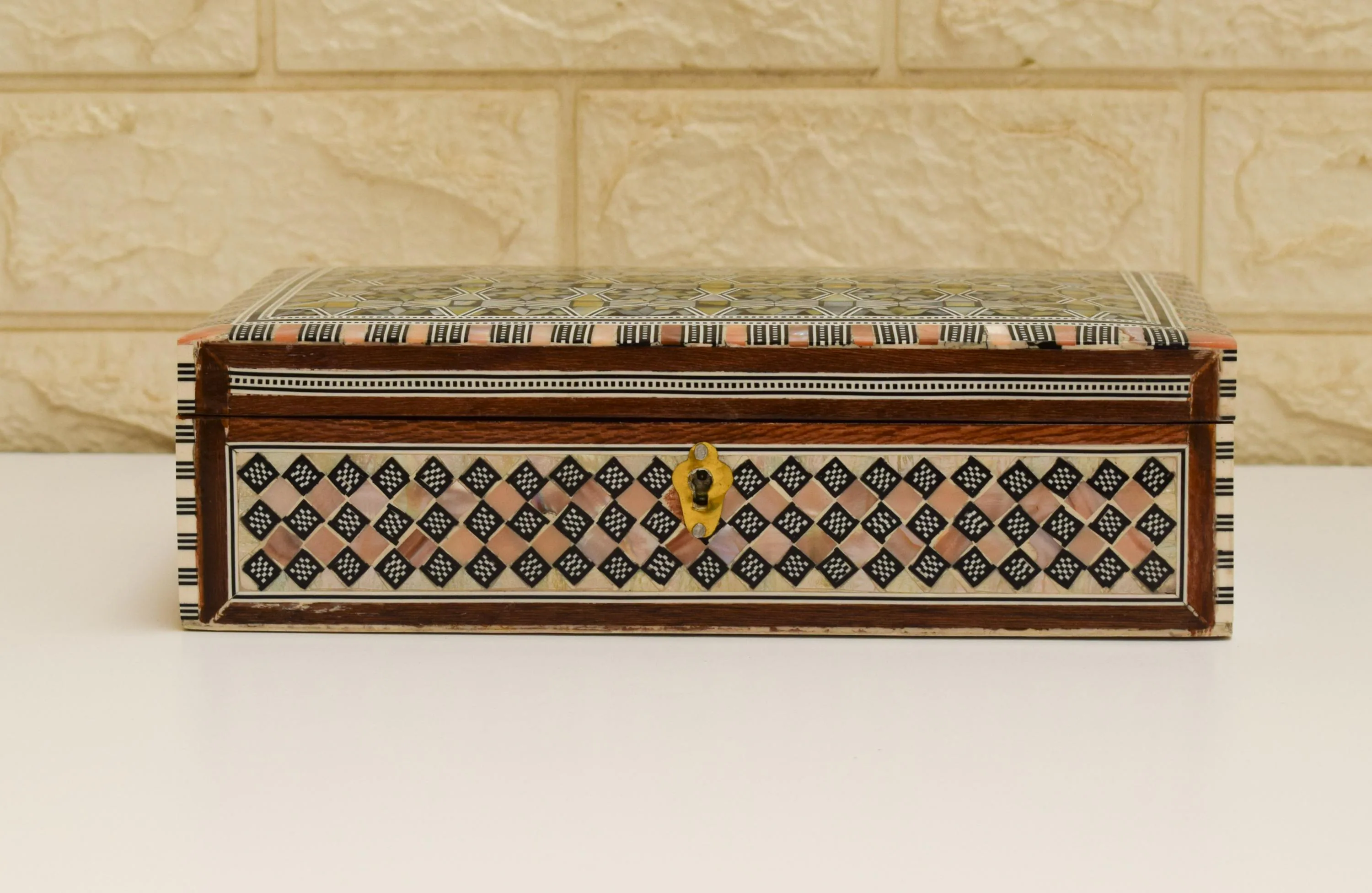Handmade Mother of Pearl Jewelry Box – Arabic Mosaic Inlay Keepsake, Morocco Artisan Storage - image 2
