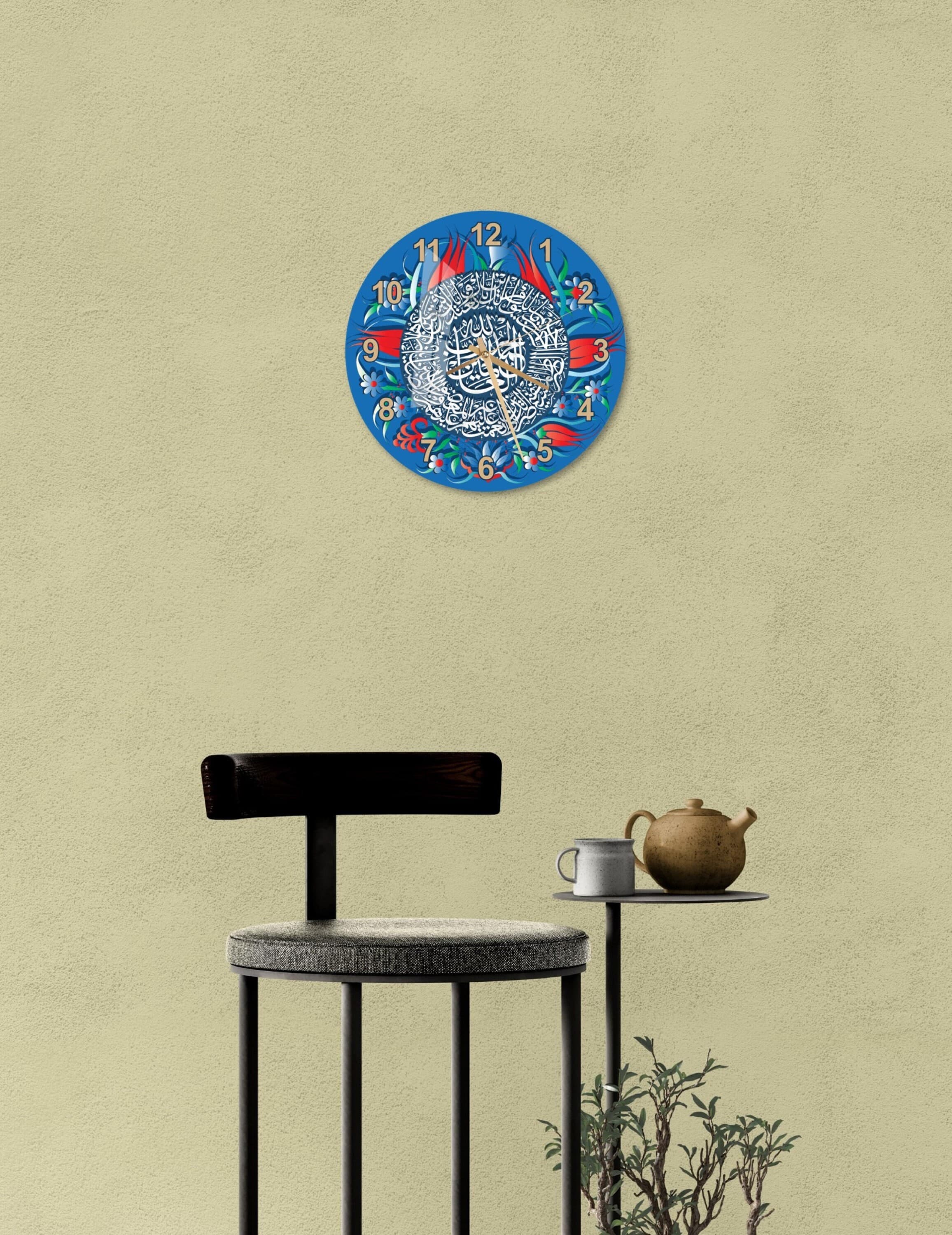 Tempered Glass Basmala Calligraphy Islamic Wall Clock, Islamic Wall Art Decor, Muslim Home Decoration, Islamic Gifts, Arabic Calligraphy - image 4