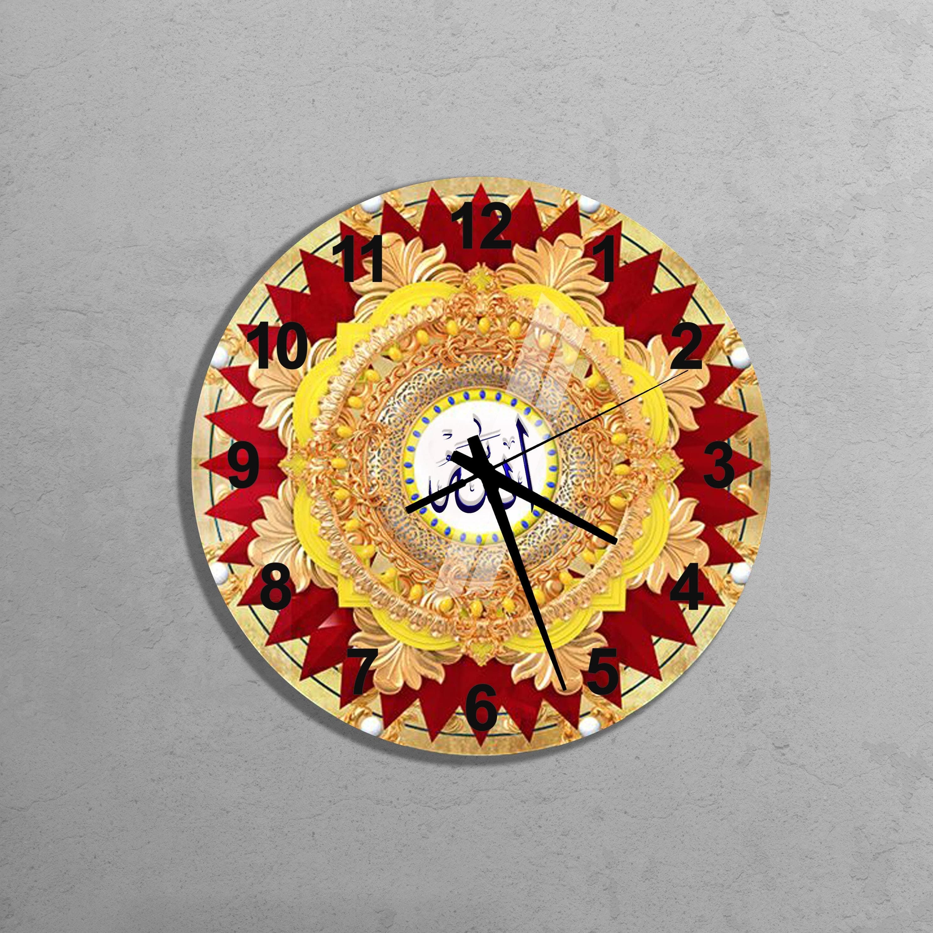 Tempered Glass Allah Calligraphy Islamic Wall Clock, Islamic Wall Art Decor, Muslim Home Decoration, Islamic Gifts, Arabic Quran Calligraphy