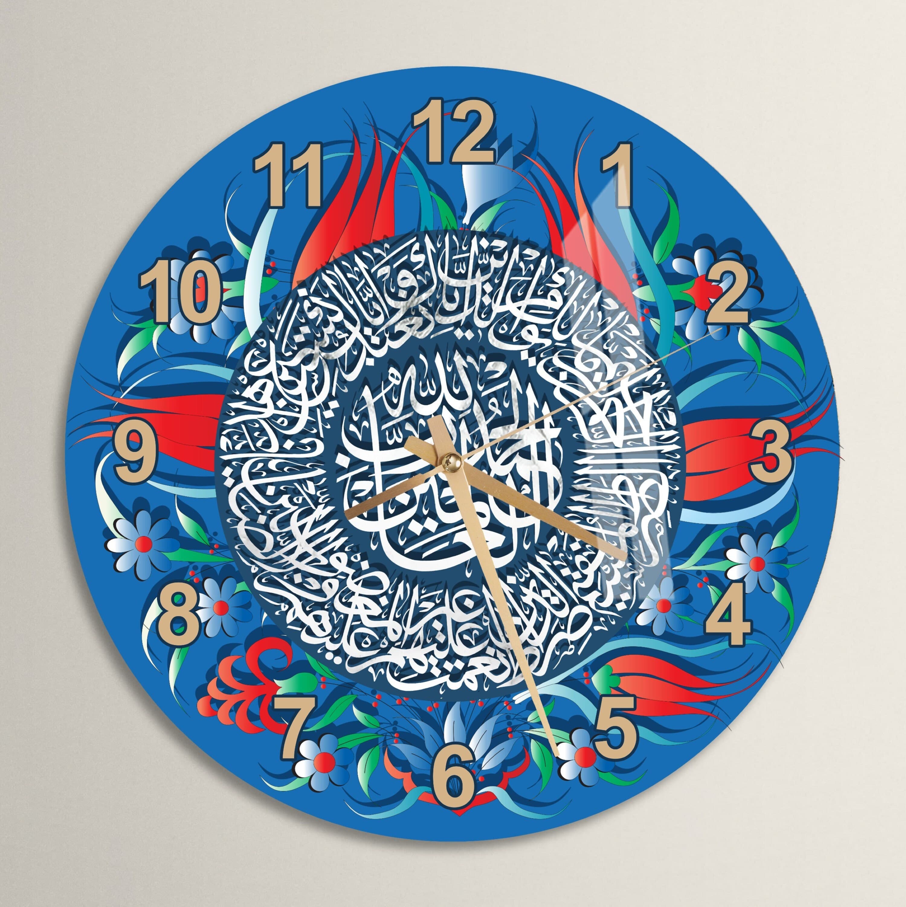 Tempered Glass Basmala Calligraphy Islamic Wall Clock, Islamic Wall Art Decor, Muslim Home Decoration, Islamic Gifts, Arabic Calligraphy - image 3
