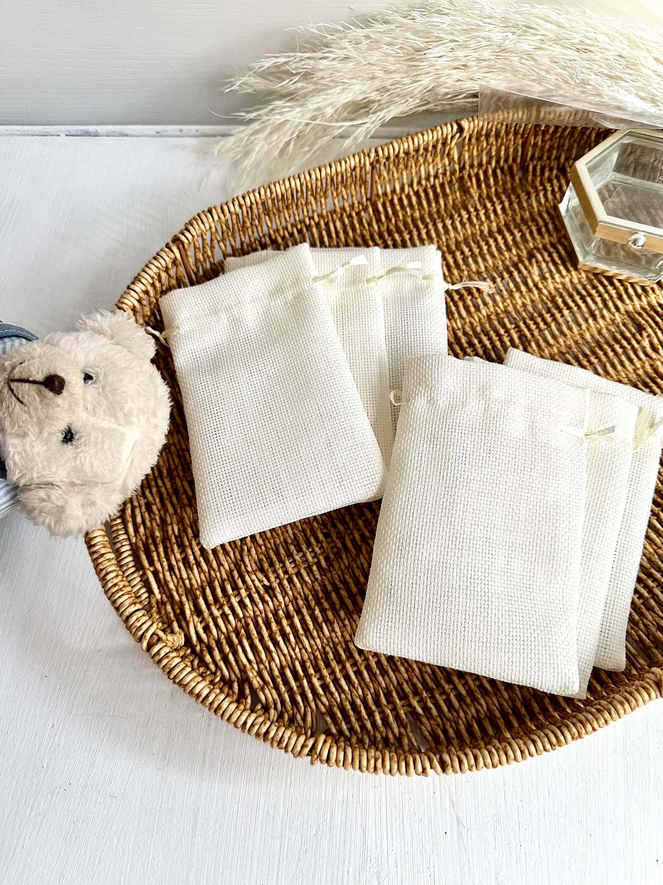 50 pcs White Gift Bag, Cream Gift Pouch, Baby Shower Gift Bag, Treat Bag, Candy Pouch, Birthday Party Favor Bag, Fabric Gift Pouch - image 5