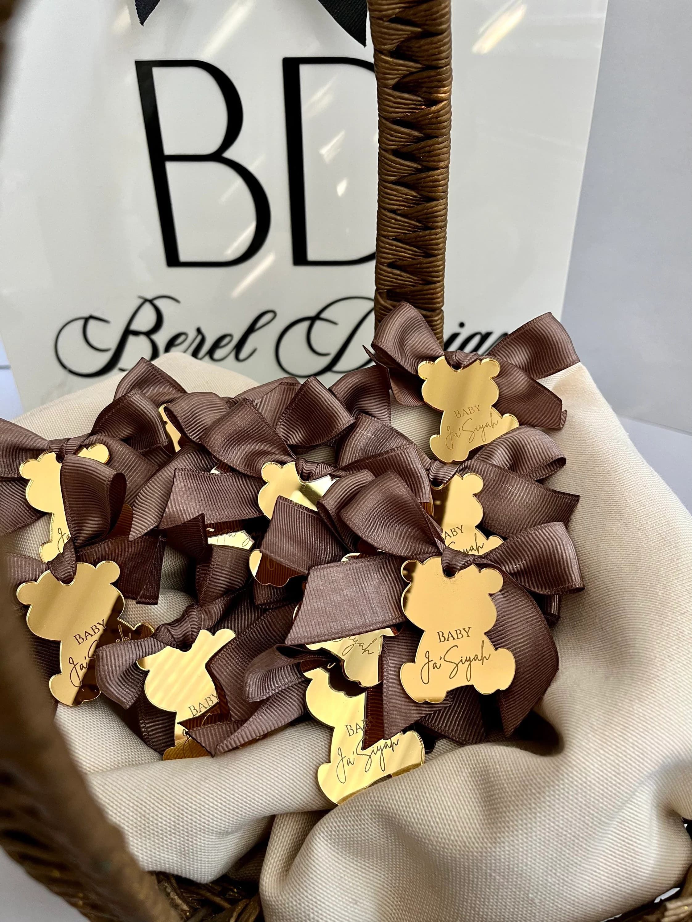 Brown Teddy Bear Acrylic Tag, Baby Shower Tag, Thank You Beary Much, Personalized Tag, Teddy Bear Party, Beary Birthday, We can Bearly Wait - image 5