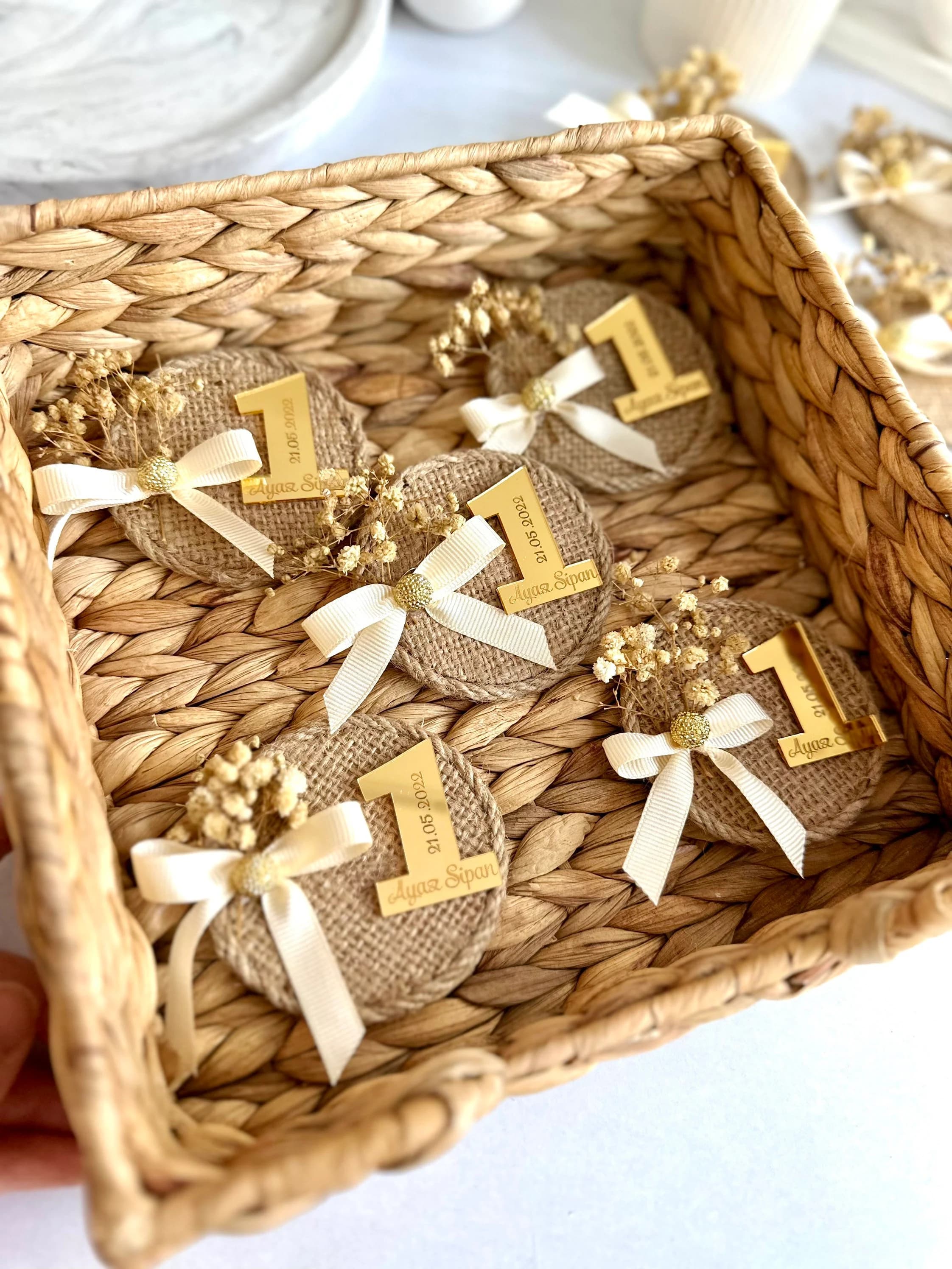 First Birthday Favors, Straw Boheme Birthday Gifts, Boheme Magnets, Rustic Baby Shower Gifts, Boho Party Favors, Rustic Party Guest Gifts - image 5