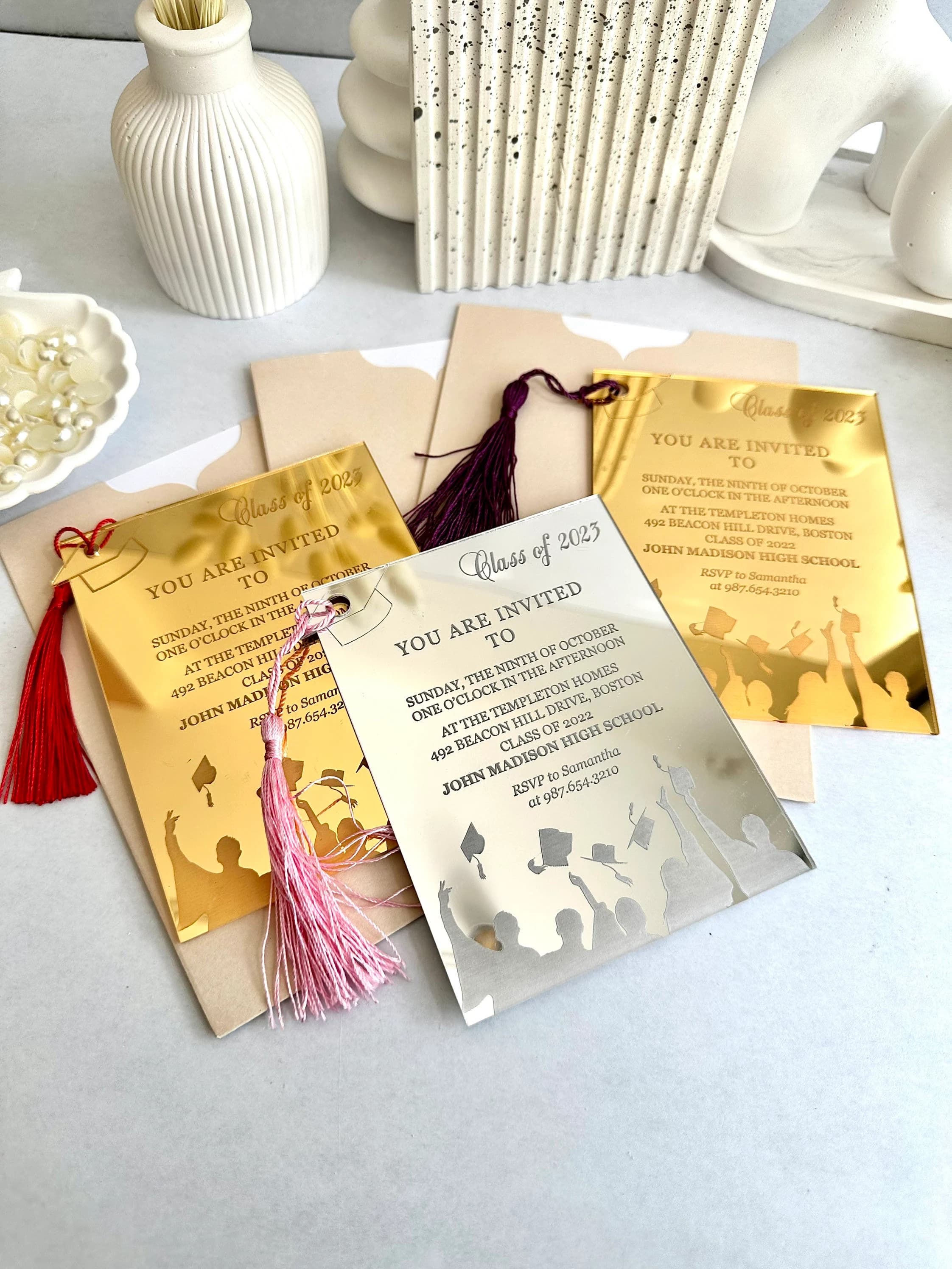 Graduation Invitation, Graduation Anouncement, Graduation Cap, Class of 2024 Invite, Prom Gift, Graduation Gift for Her, College Grad Card - image 4
