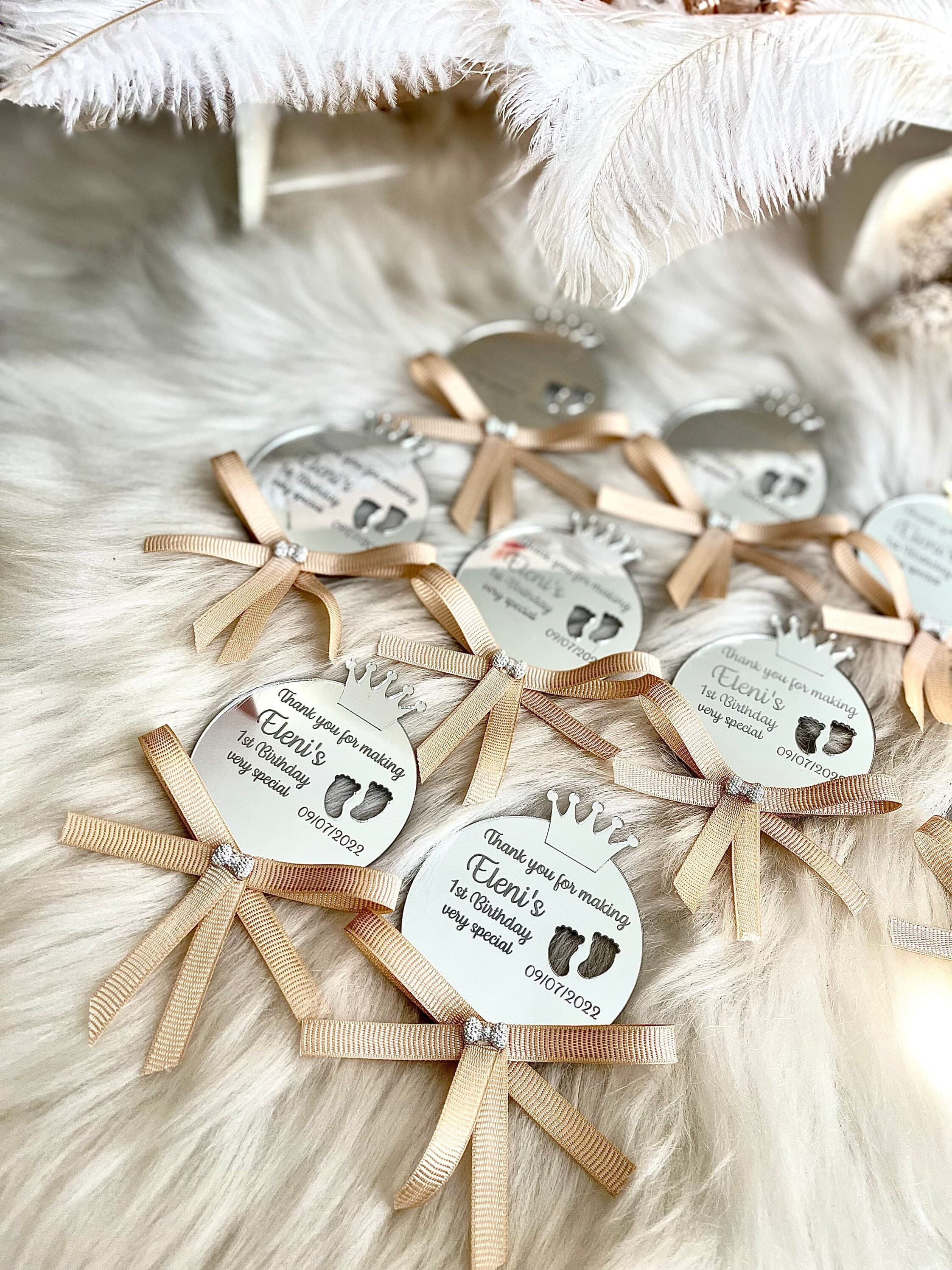 First Birthday Party Gifts, Age 1 Favors, Custom Crown Birthday Fridge Magnet, Personalized Gifts, Teddy Bear Party Favors, Baby Shower Gift - image 2
