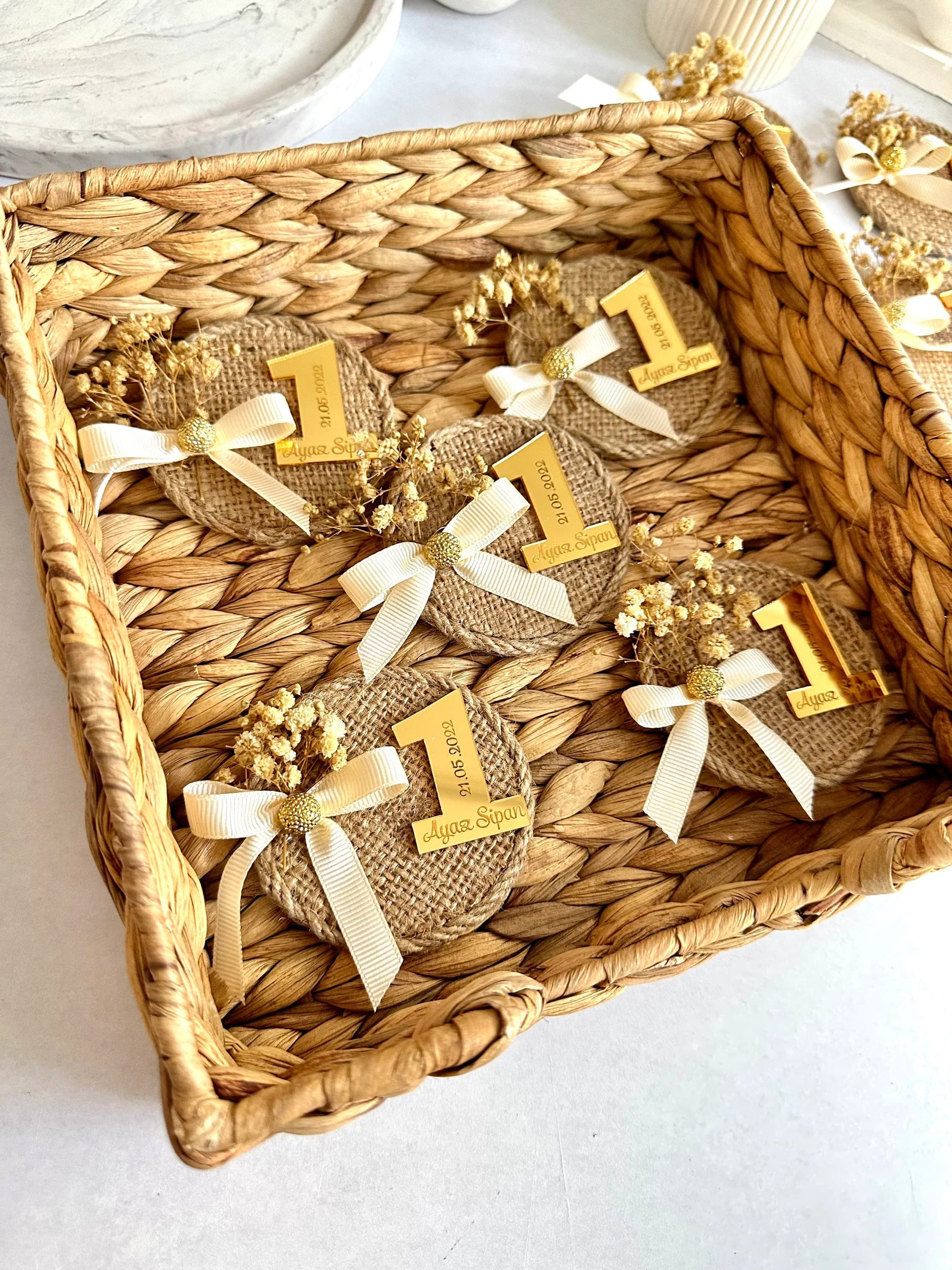 First Birthday Favors, Straw Boheme Birthday Gifts, Boheme Magnets, Rustic Baby Shower Gifts, Boho Party Favors, Rustic Party Guest Gifts - image 4