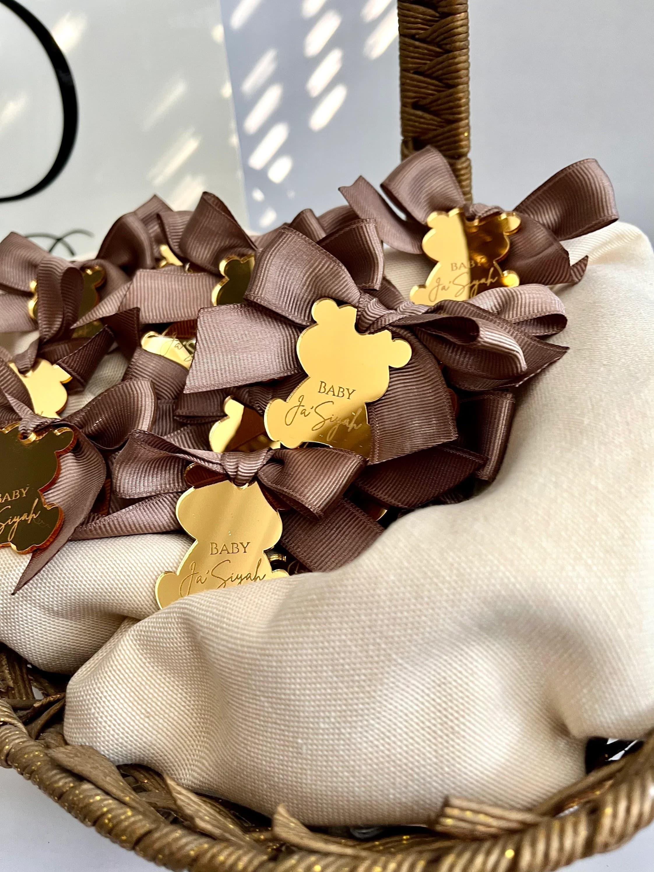 Brown Teddy Bear Acrylic Tag, Baby Shower Tag, Thank You Beary Much, Personalized Tag, Teddy Bear Party, Beary Birthday, We can Bearly Wait - image 3