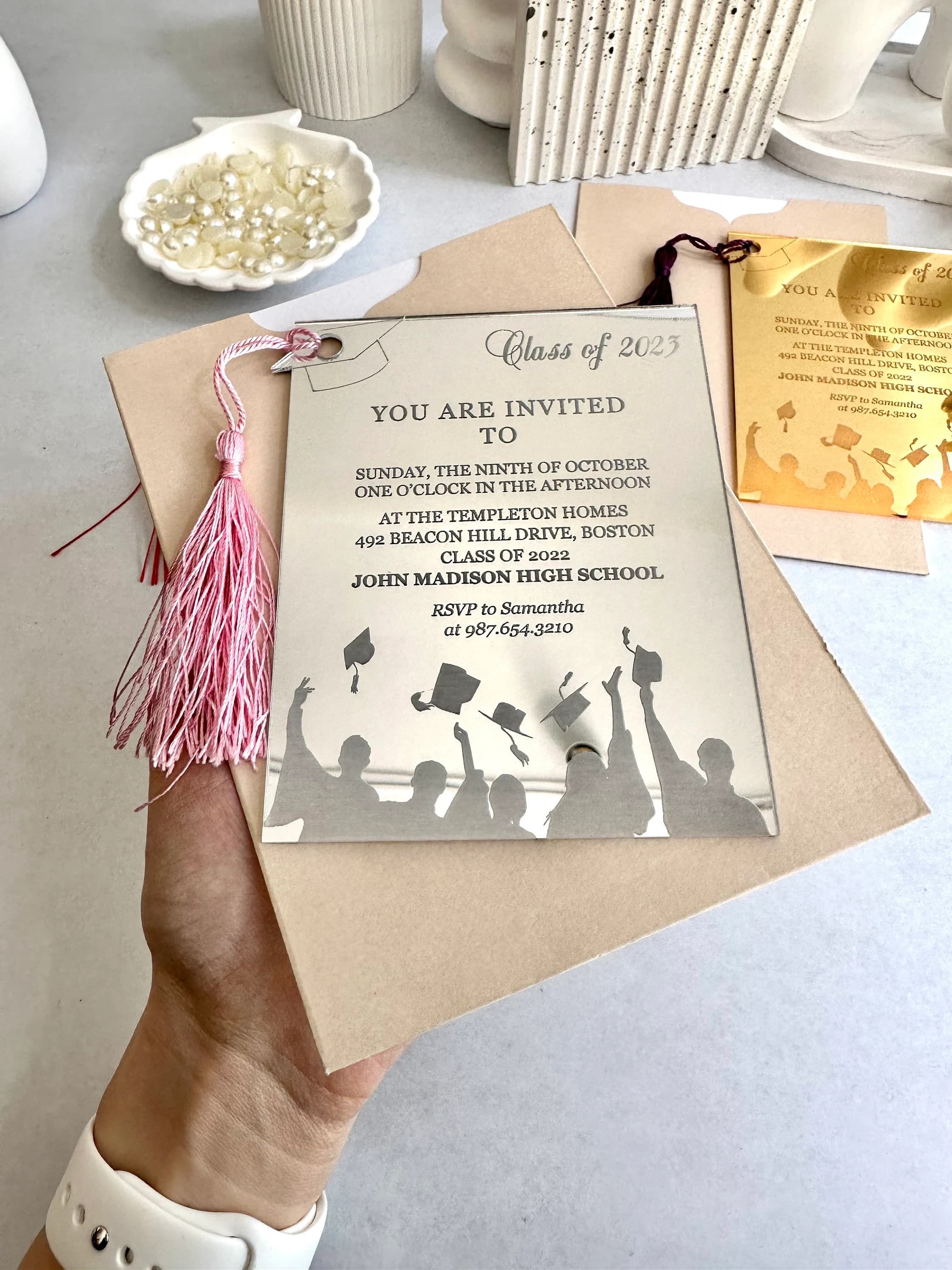 Graduation Invitation, Graduation Anouncement, Graduation Cap, Class of 2024 Invite, Prom Gift, Graduation Gift for Her, College Grad Card - image 5