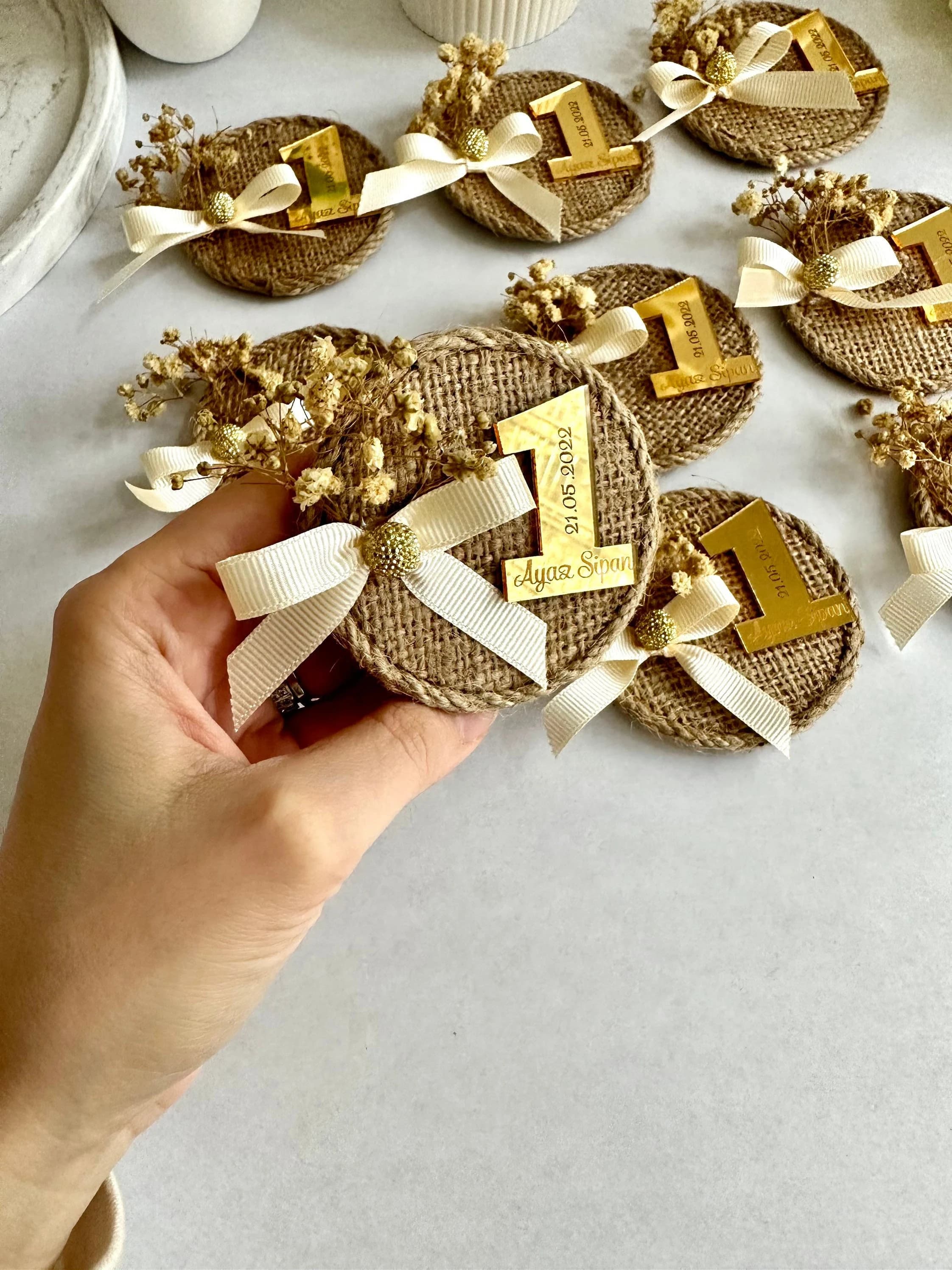 First Birthday Favors, Straw Boheme Birthday Gifts, Boheme Magnets, Rustic Baby Shower Gifts, Boho Party Favors, Rustic Party Guest Gifts - image 3