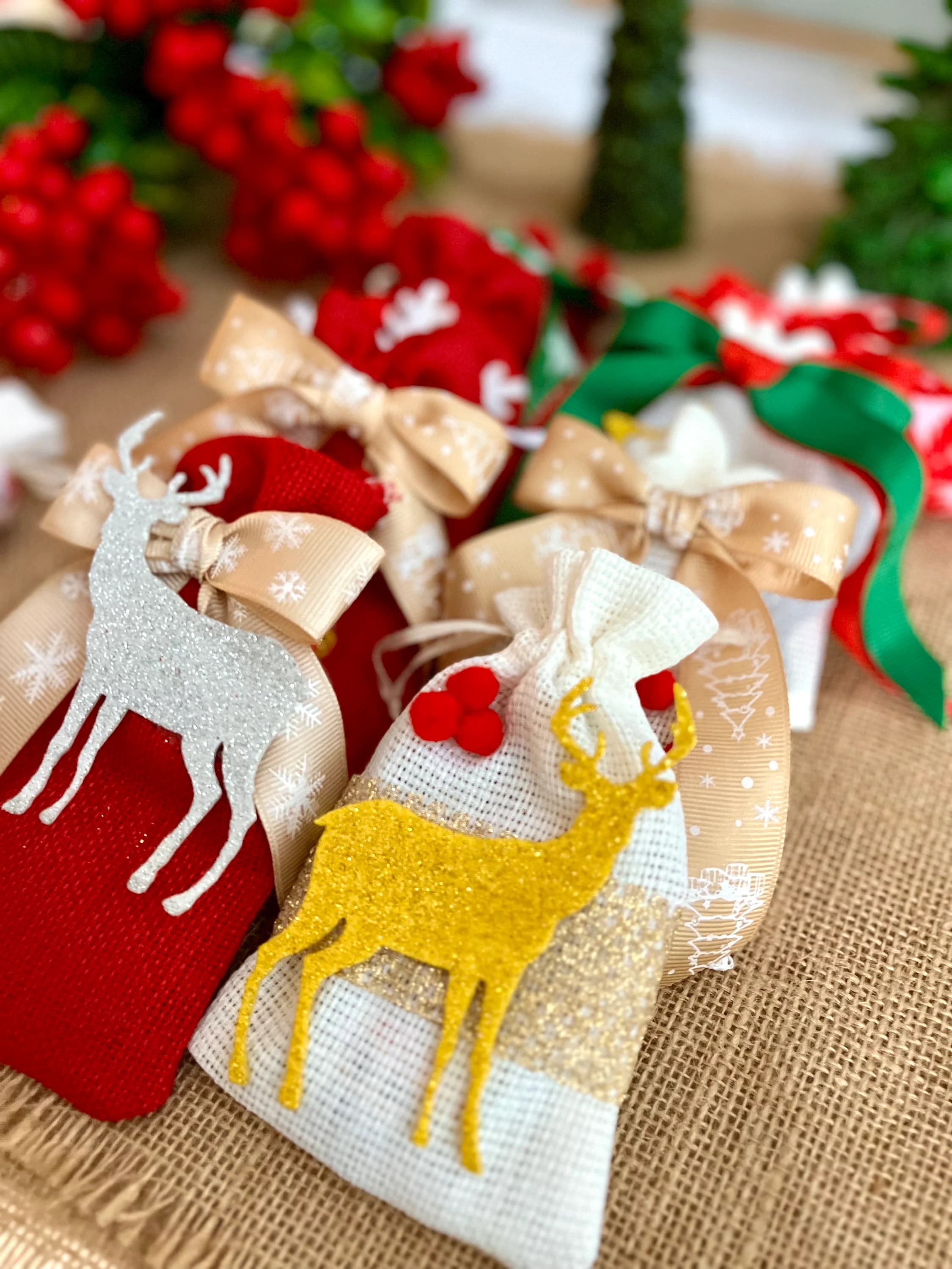 Holiday Decor, Christmas Gift Bags, Xmas Sack, Christmas Decoration, Christmas Treat Bag, Merry Christmas Gift, Noel Gift Bag, Xmas Stocking - image 5