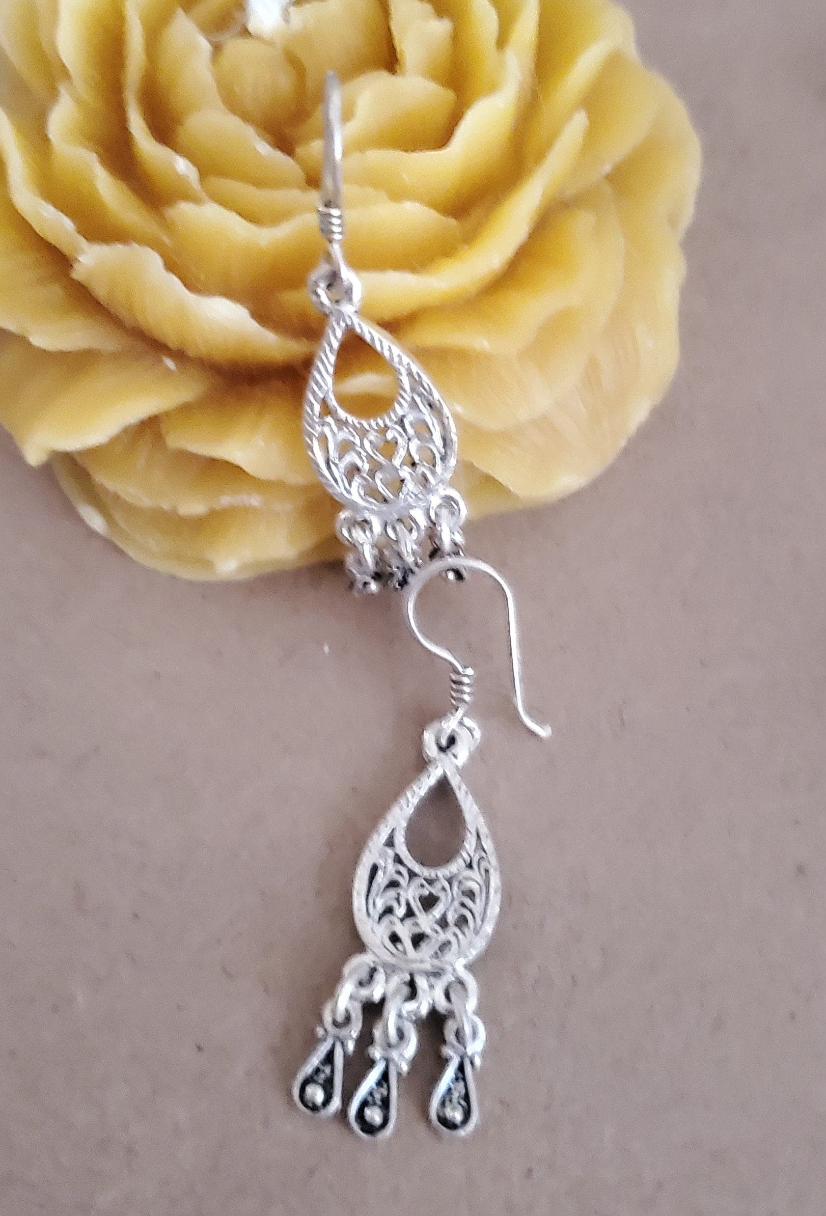 Vintage Silver Tuareg Dangle Earrings: Moroccan Tribal Jewelry - image 5