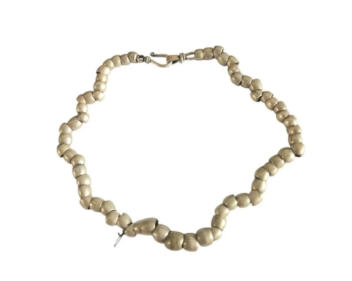 Antique Ethiopian Silver Heishi Bead Strand: Collectible Jewelry Supply - image 3