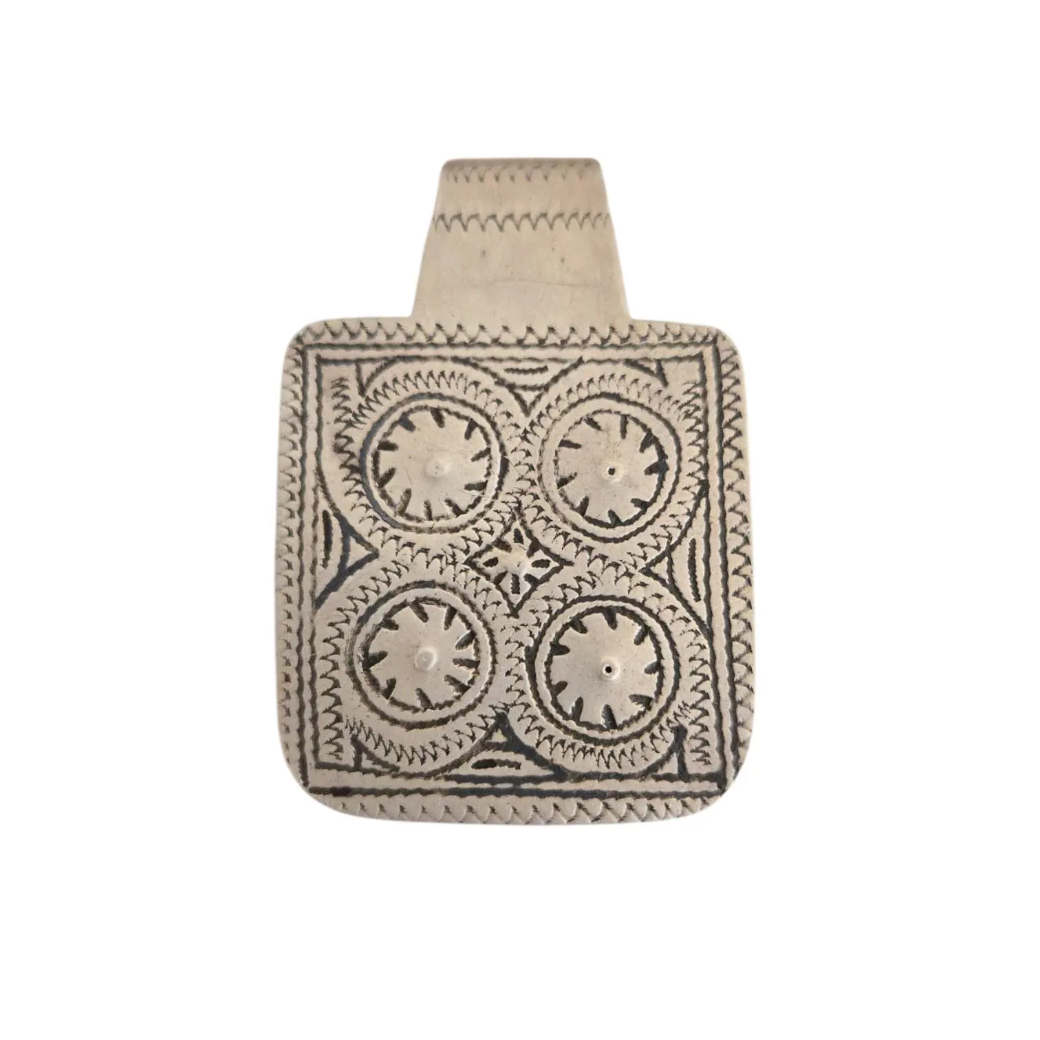 Antique Berber Pendant: Moroccan Silver Enamel Amulet, Tribal Jewelry - image 4