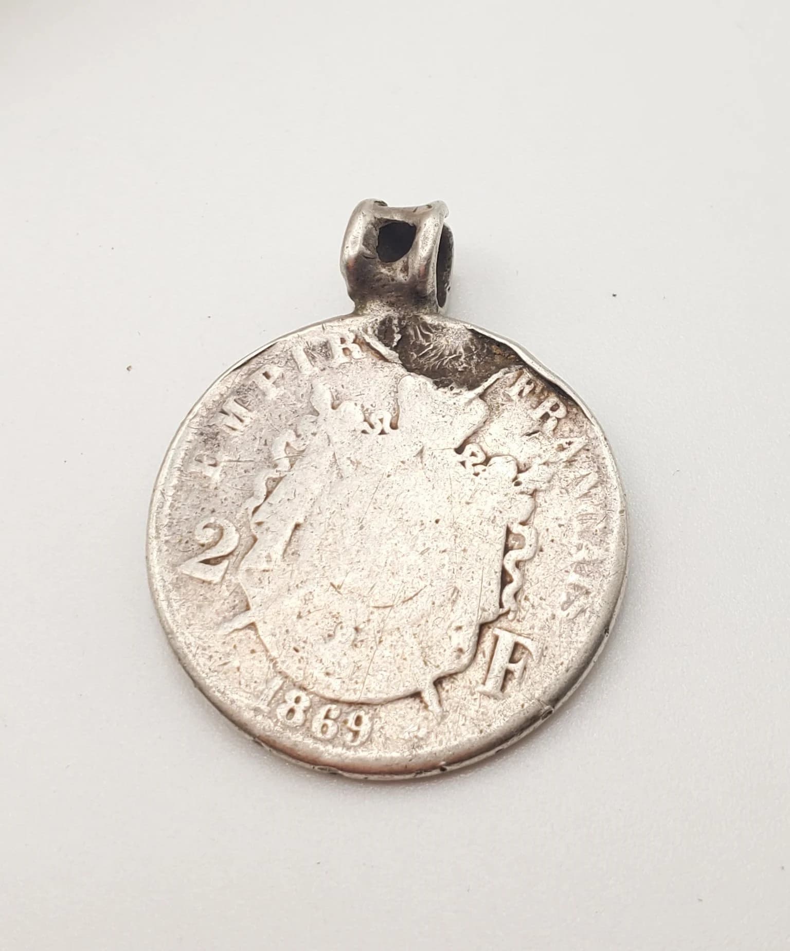 Antique Ethiopian Silver Coin Pendant: Rare 1869s Jewelry - image 5