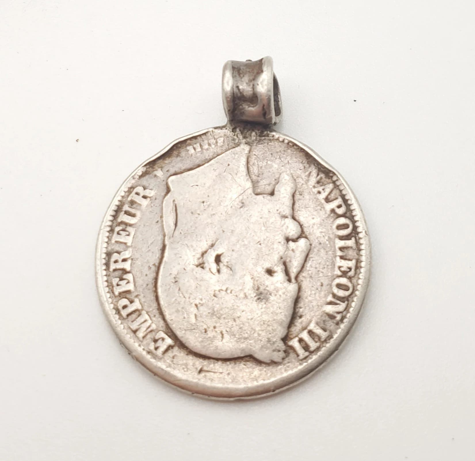 Antique Ethiopian Silver Coin Pendant: Rare 1869s Jewelry