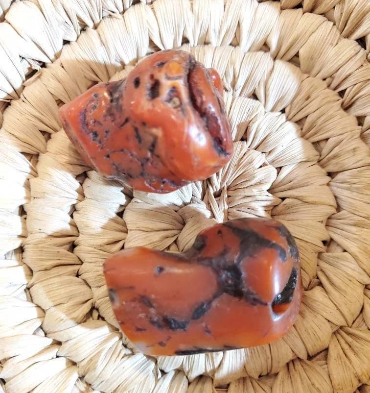 Antique Berber Red Coral Beads: Natural Branch, Morocco (13gr)