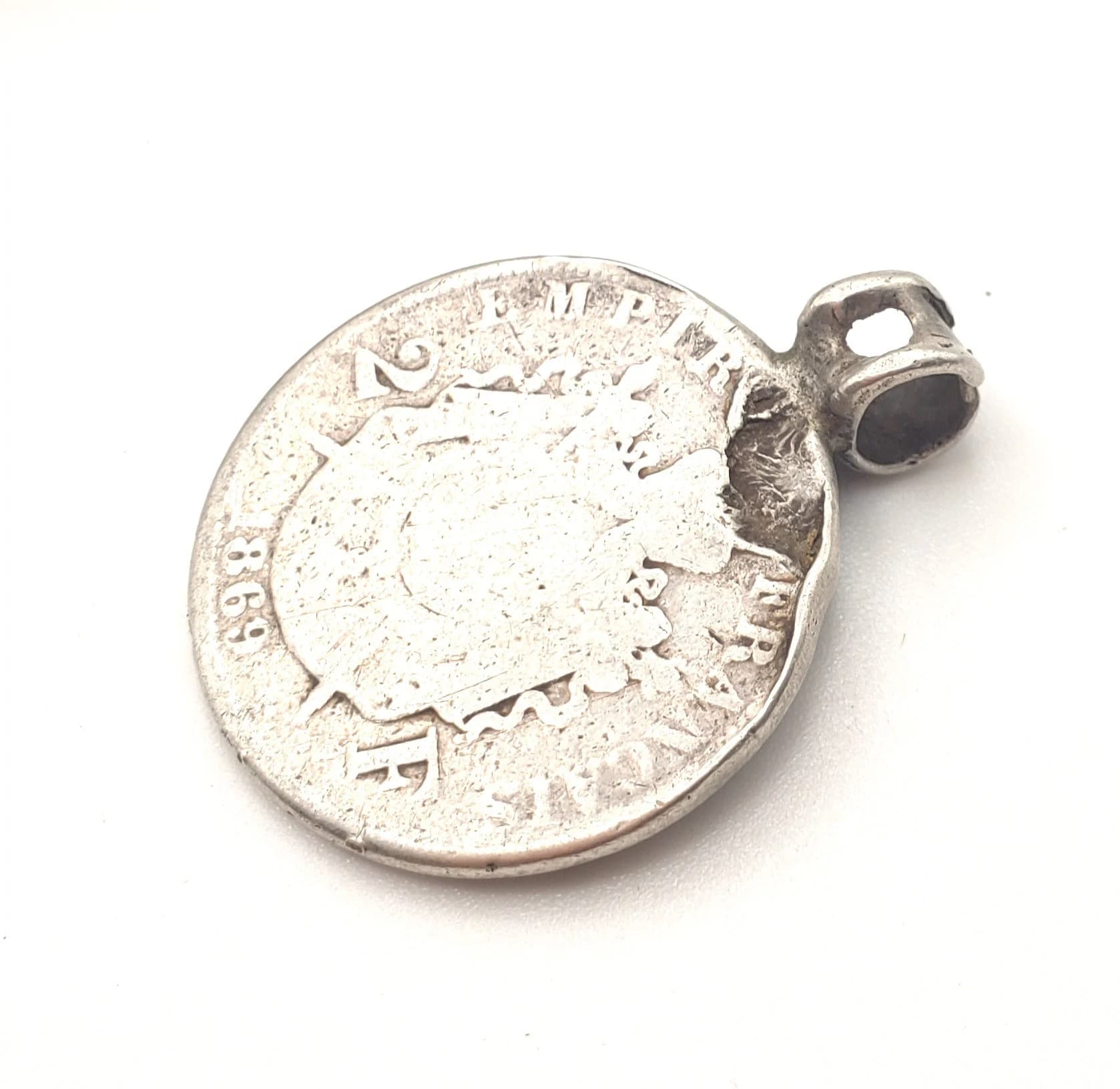 Antique Ethiopian Silver Coin Pendant: Rare 1869s Jewelry - image 3