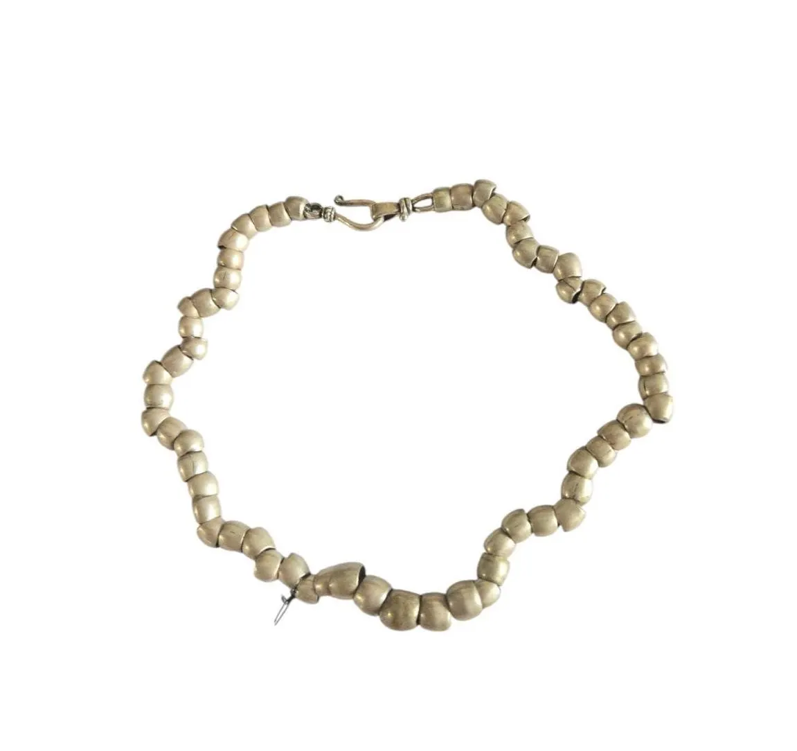 Antique Ethiopian Silver Heishi Bead Strand: Collectible Jewelry Supply - image 4