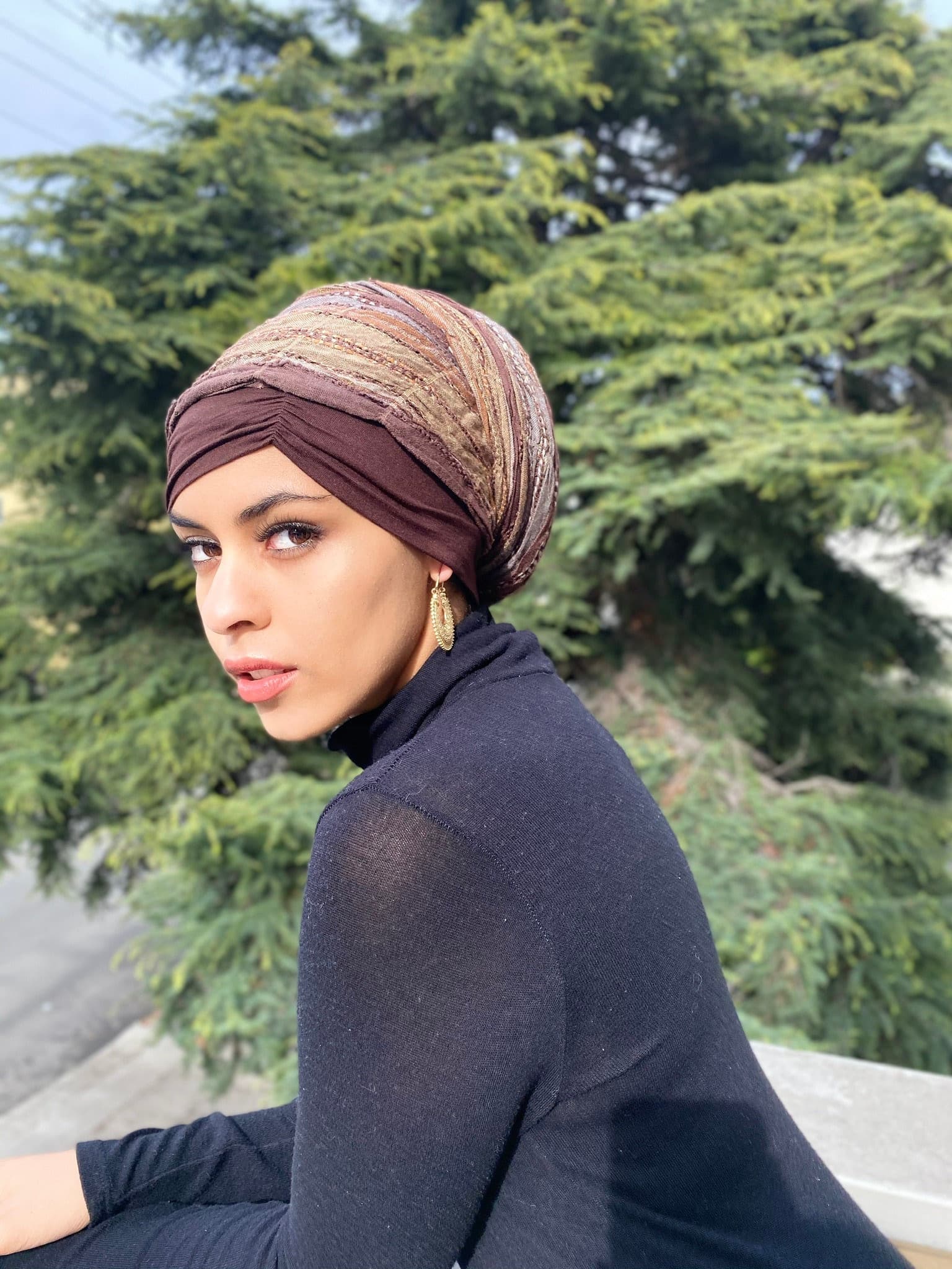 Lots of Colors-Side-Swept Bang Look Tube - Support for Scarf Scarves Under Cap Wig Hijab Tichel Snood Turban Chemo
