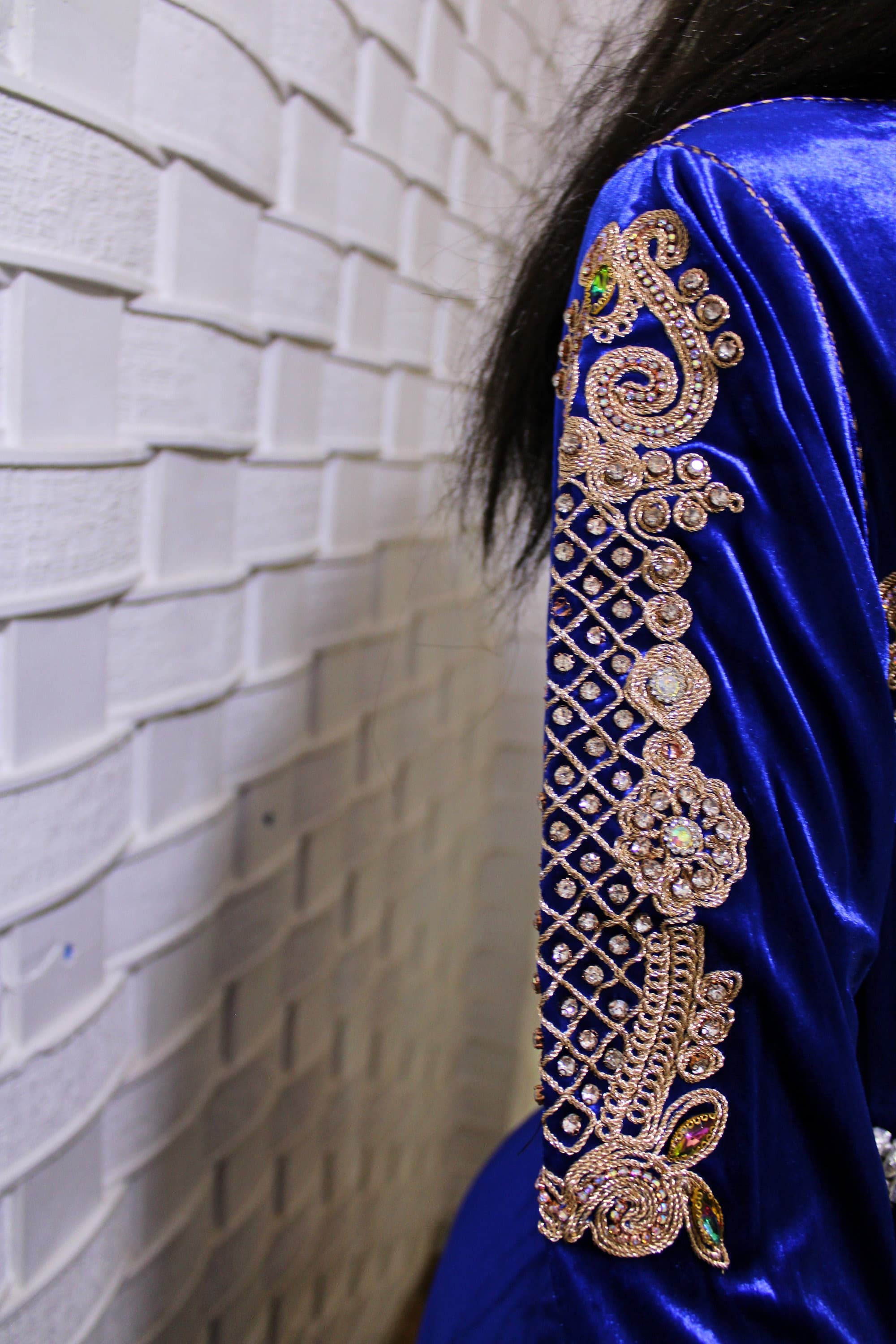 Bridal takchita for  wedding,Moroccan velvet kaftan ,Royal embroidered caftan dress  ,velvet evening gown - image 3
