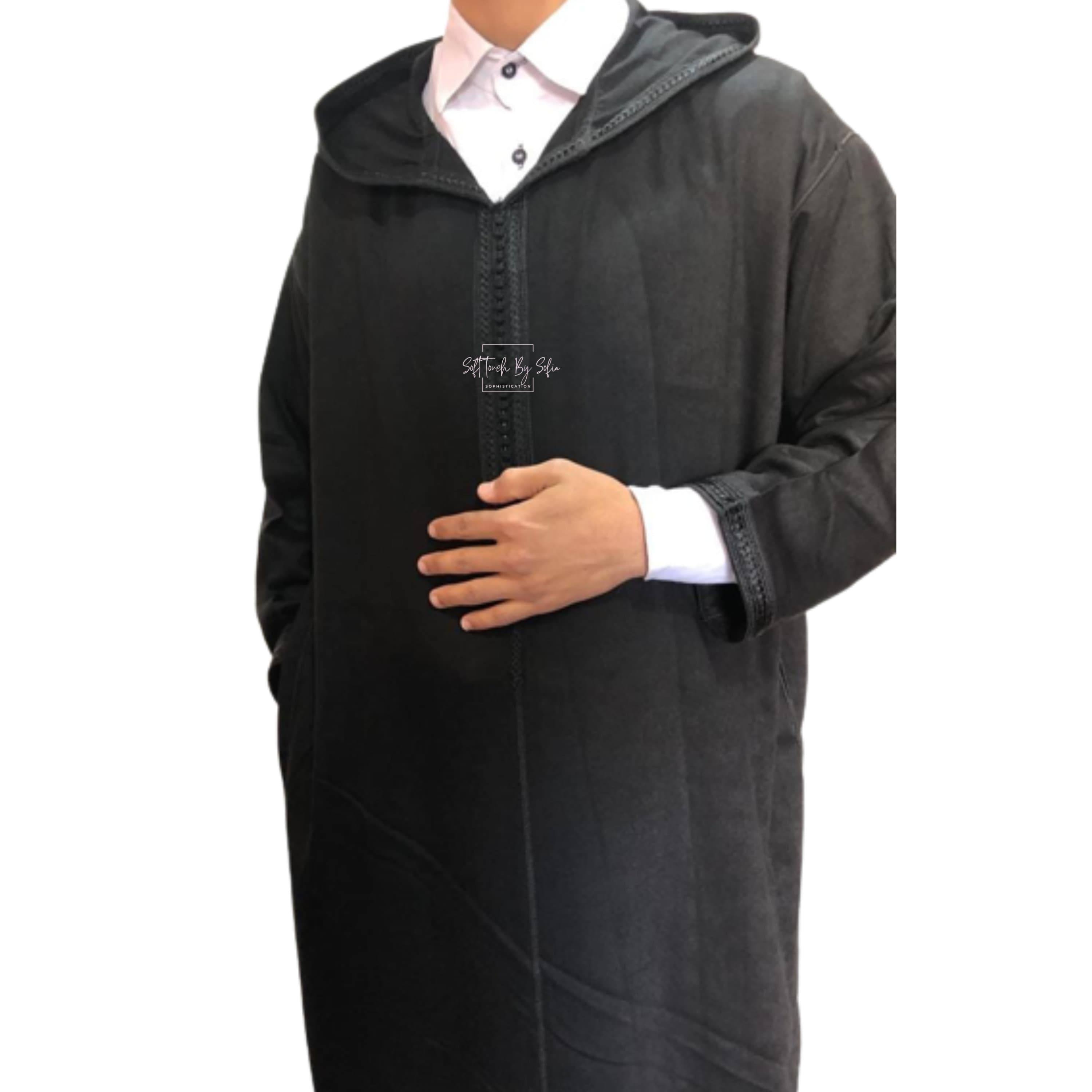 winter hooded  thobe , Moroccan wool djellaba, ,warm wool coat men - image 3
