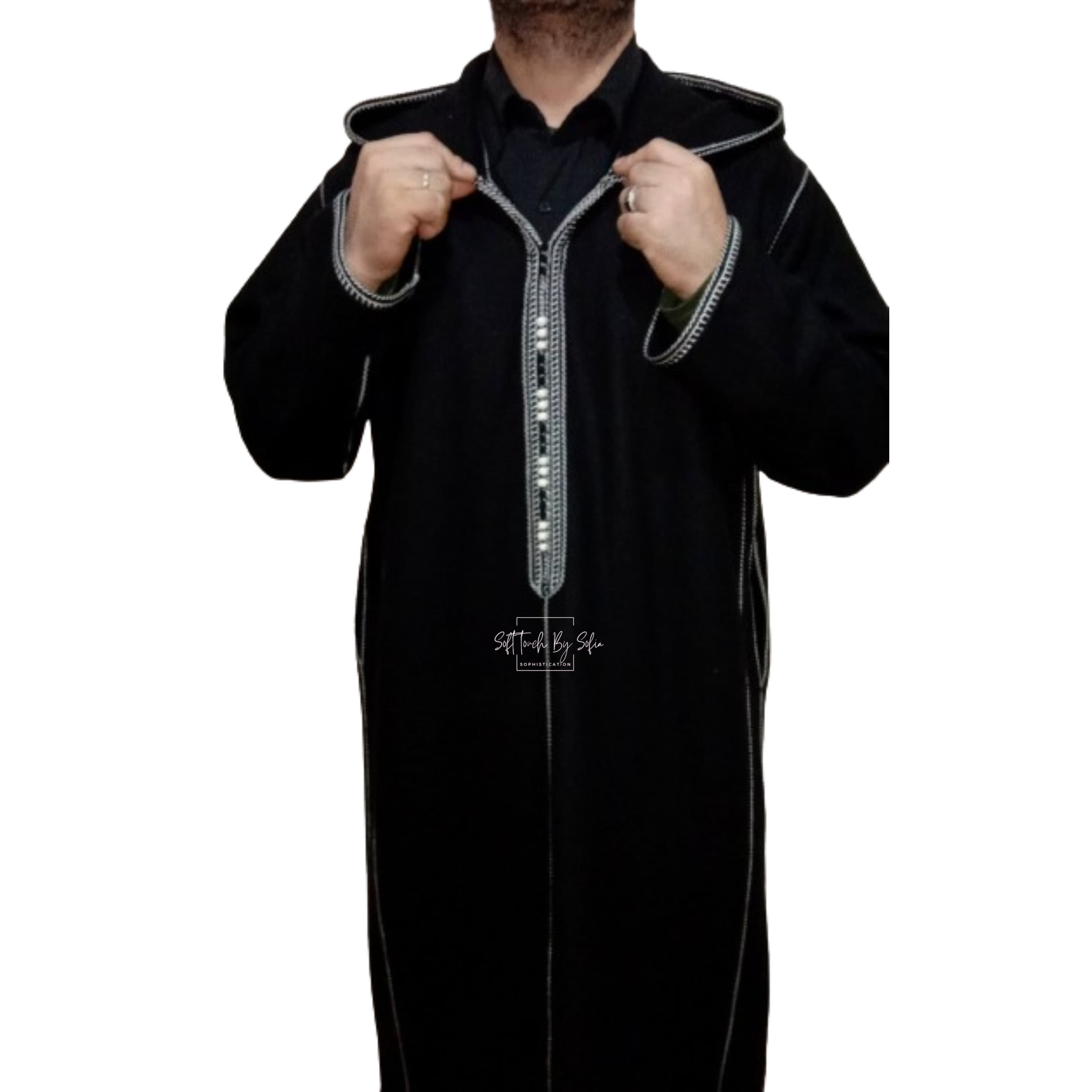 Winter Hooded Thobe: Traditional Moroccan Wool Djellaba and Warm Wool Coat for Men - image 4