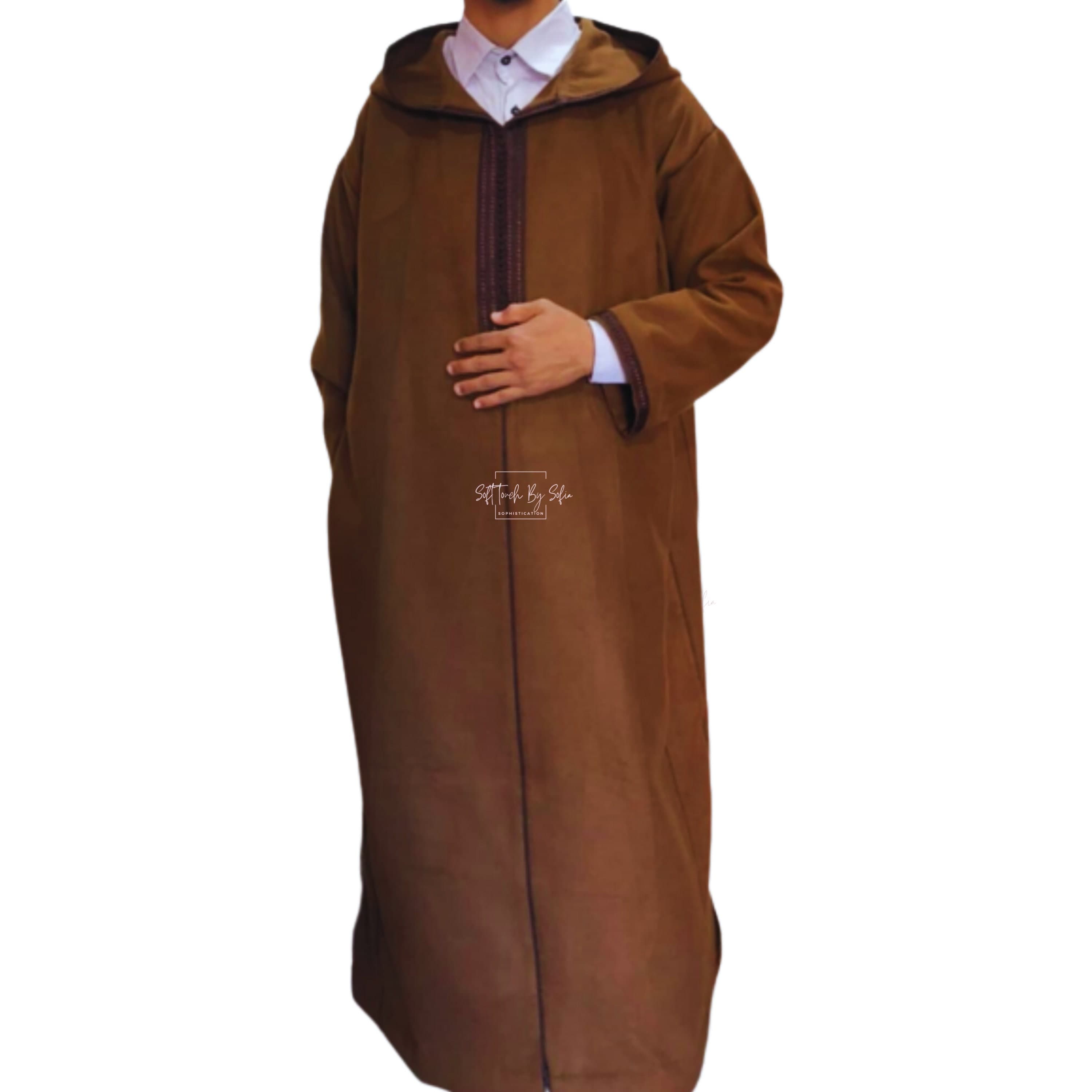 winter hooded  thobe , Moroccan wool djellaba, ,warm wool coat men