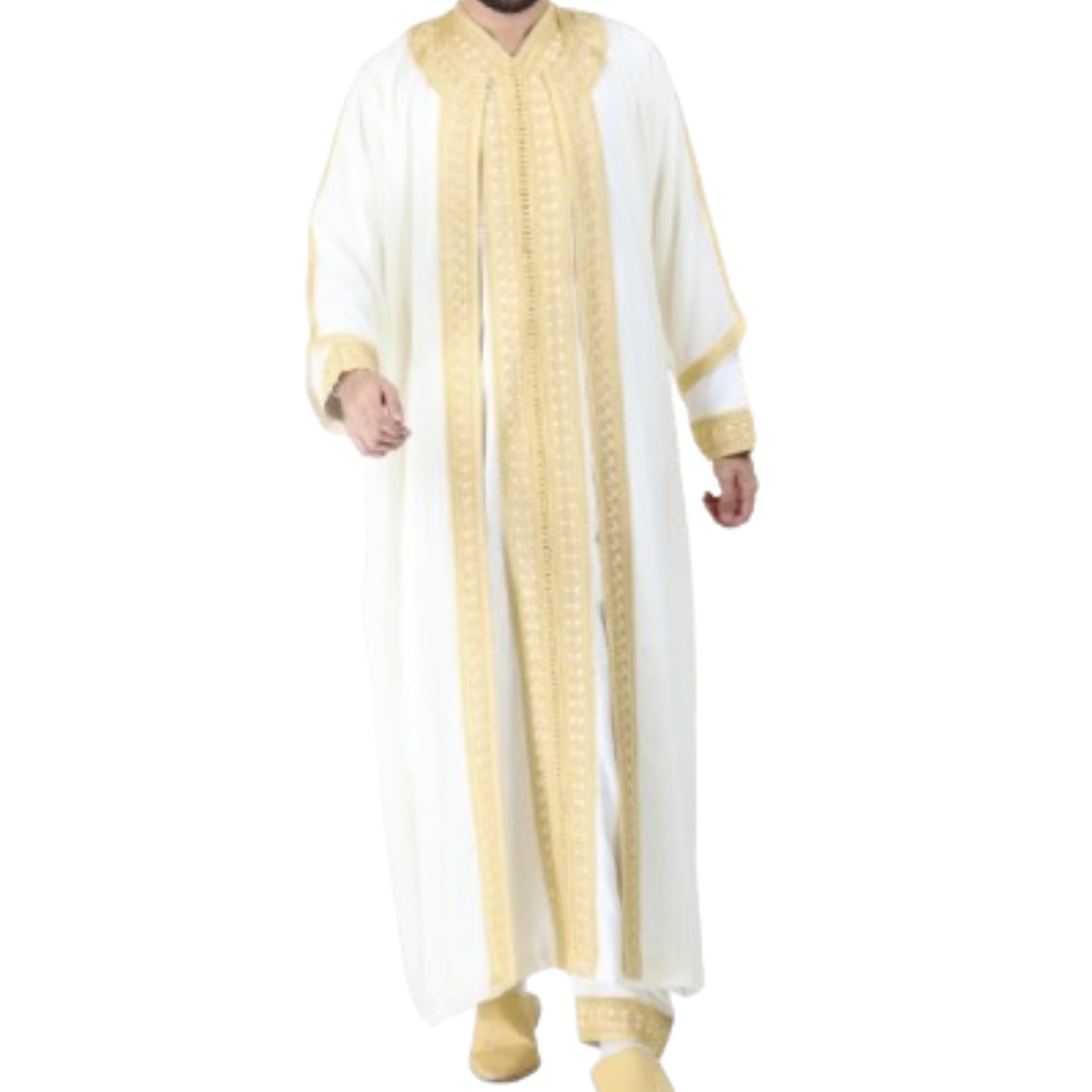 Moroccan Jabador Men's Kaftan , Long Wedding outfit , nikkah garment - image 4