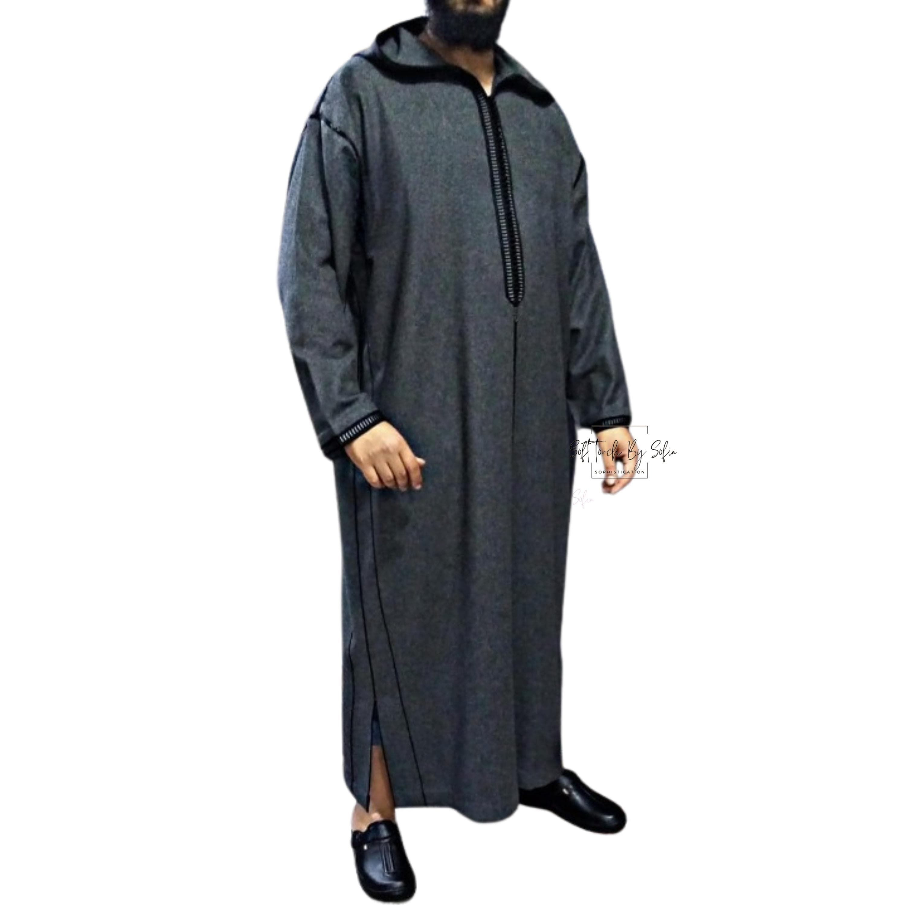 Wool Moroccan Djellaba: Winter Hooded Thobe Coat - image 4