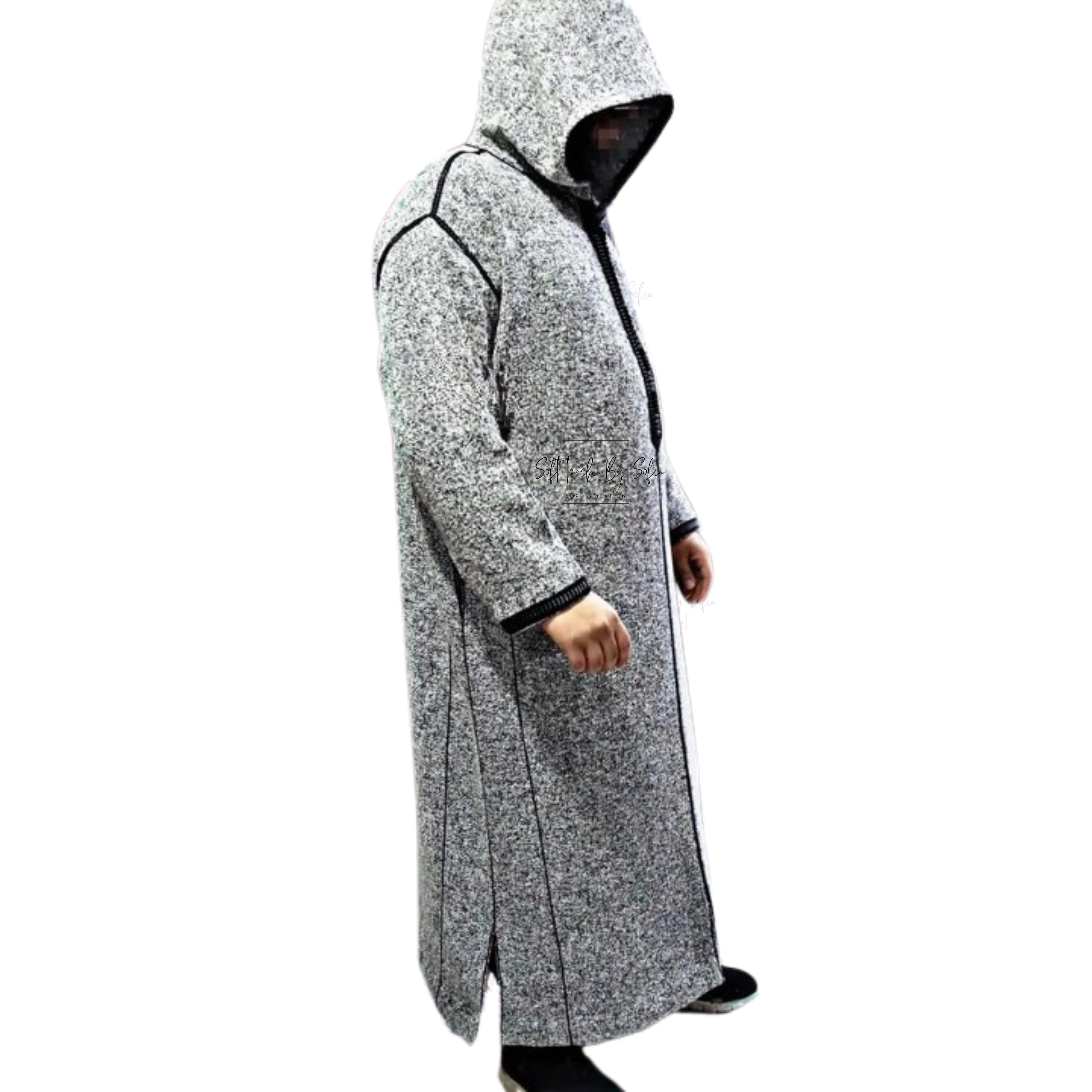 winter thobe,Moroccan wool djellaba , hooded coat men - image 5