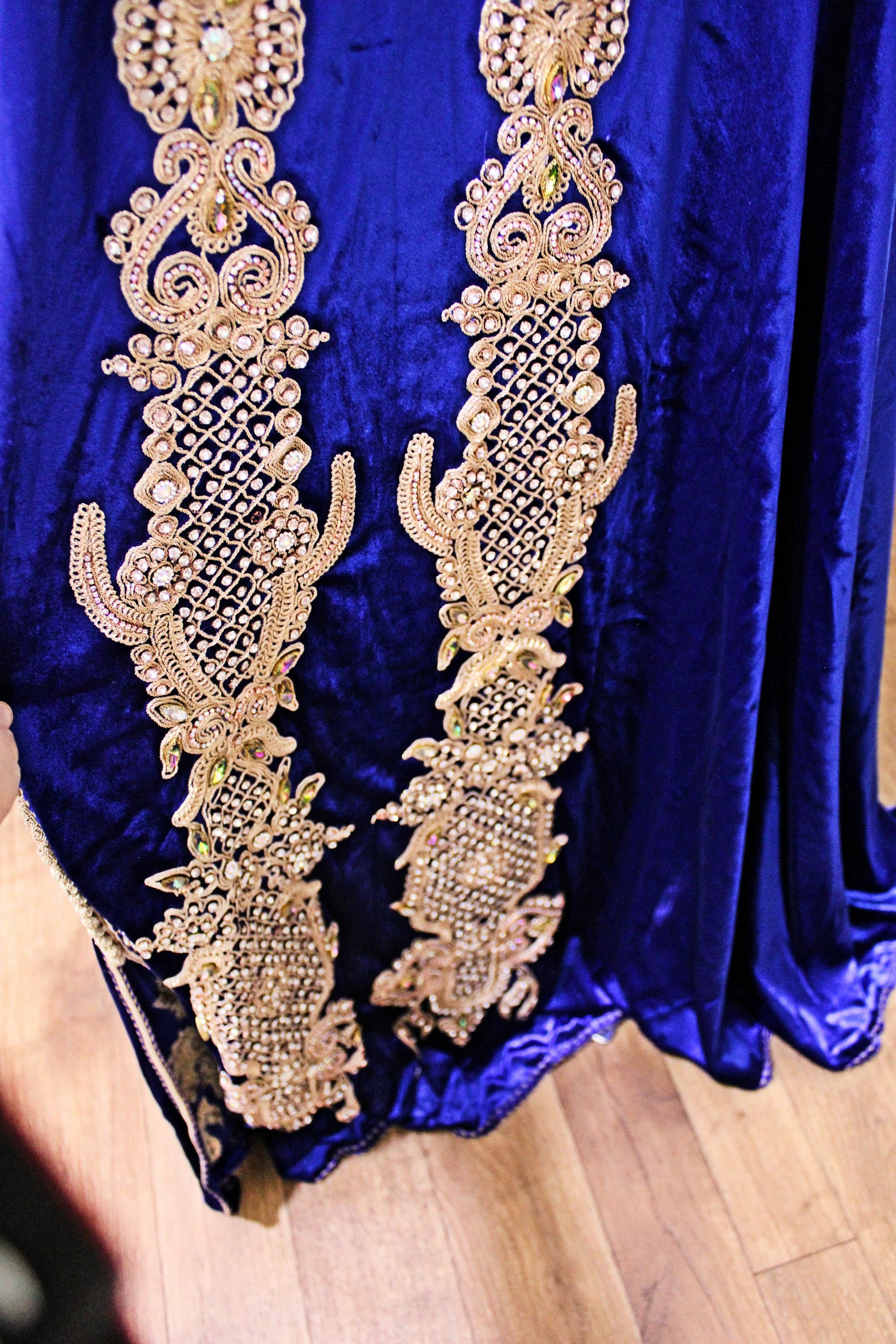 Bridal takchita for  wedding,Moroccan velvet kaftan ,Royal embroidered caftan dress  ,velvet evening gown - image 4