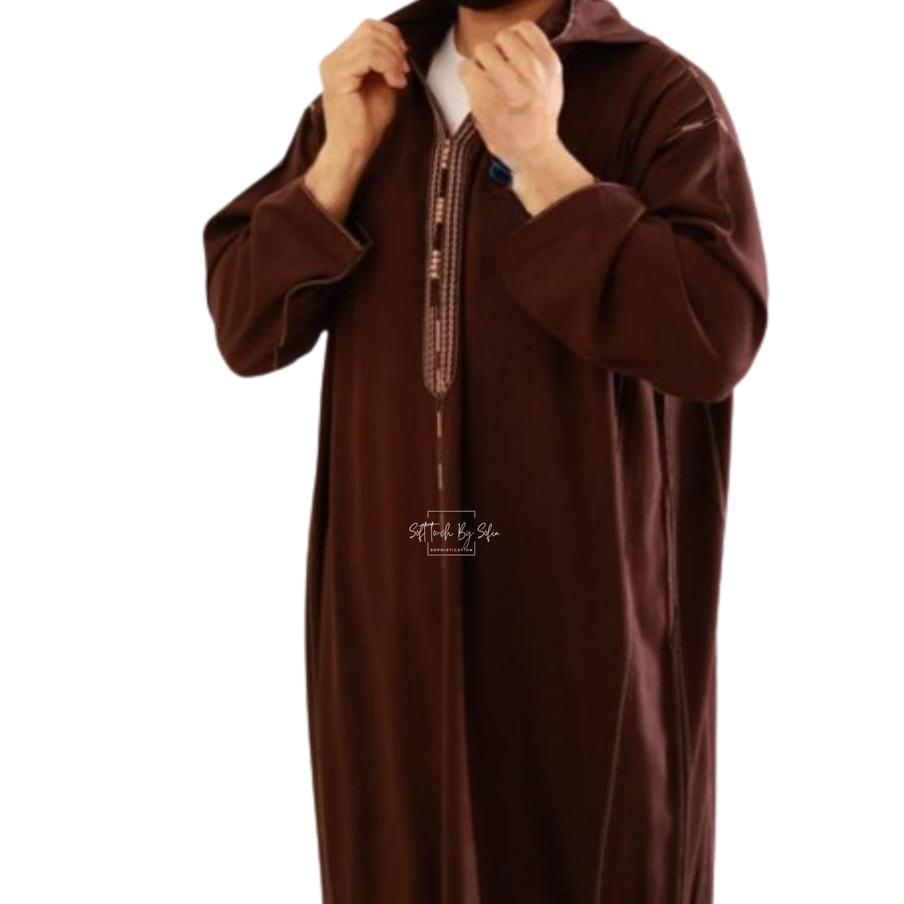 Winter Hooded Thobe: Traditional Moroccan Wool Djellaba and Warm Wool Coat for Men - image 5
