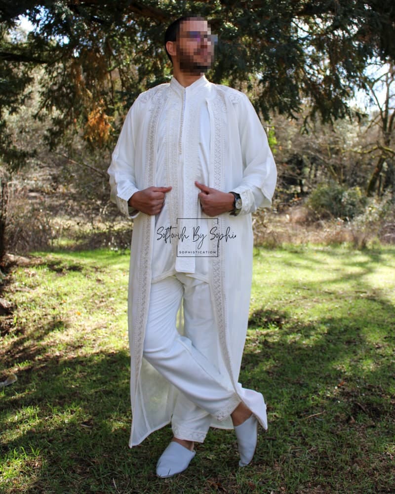 jabador homme , Wedding Kaftan Groom Outfit, Nikkah Islamic Clothing, Moroccan Kaftan Men