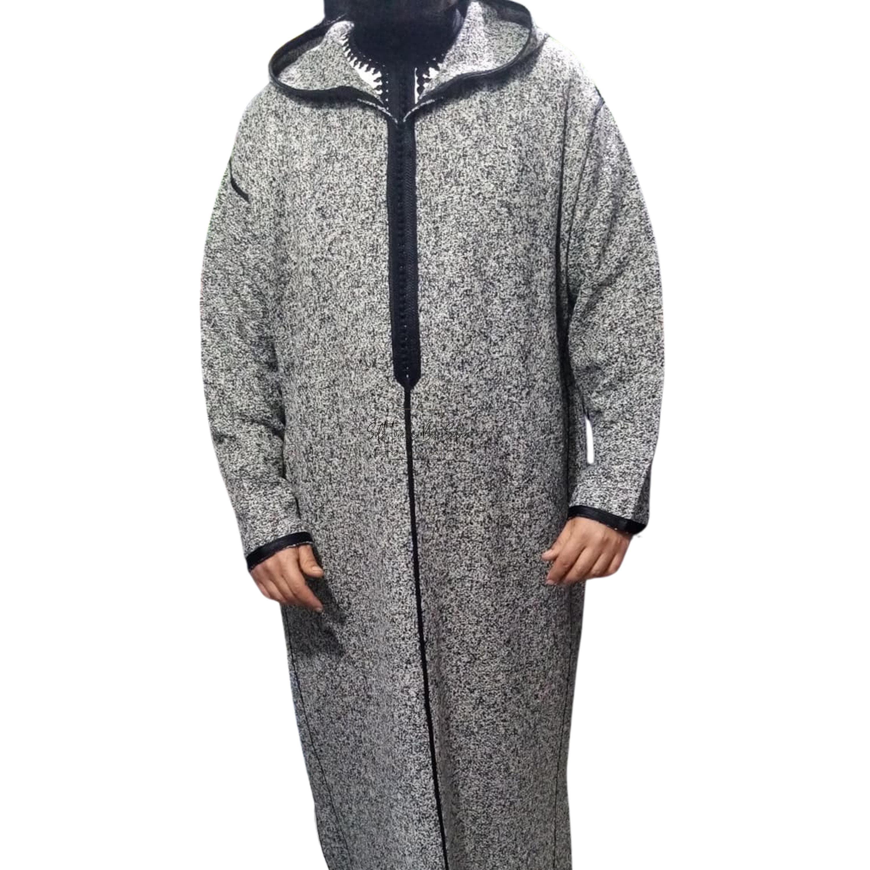 winter thobe,Moroccan wool djellaba , hooded coat men - image 3