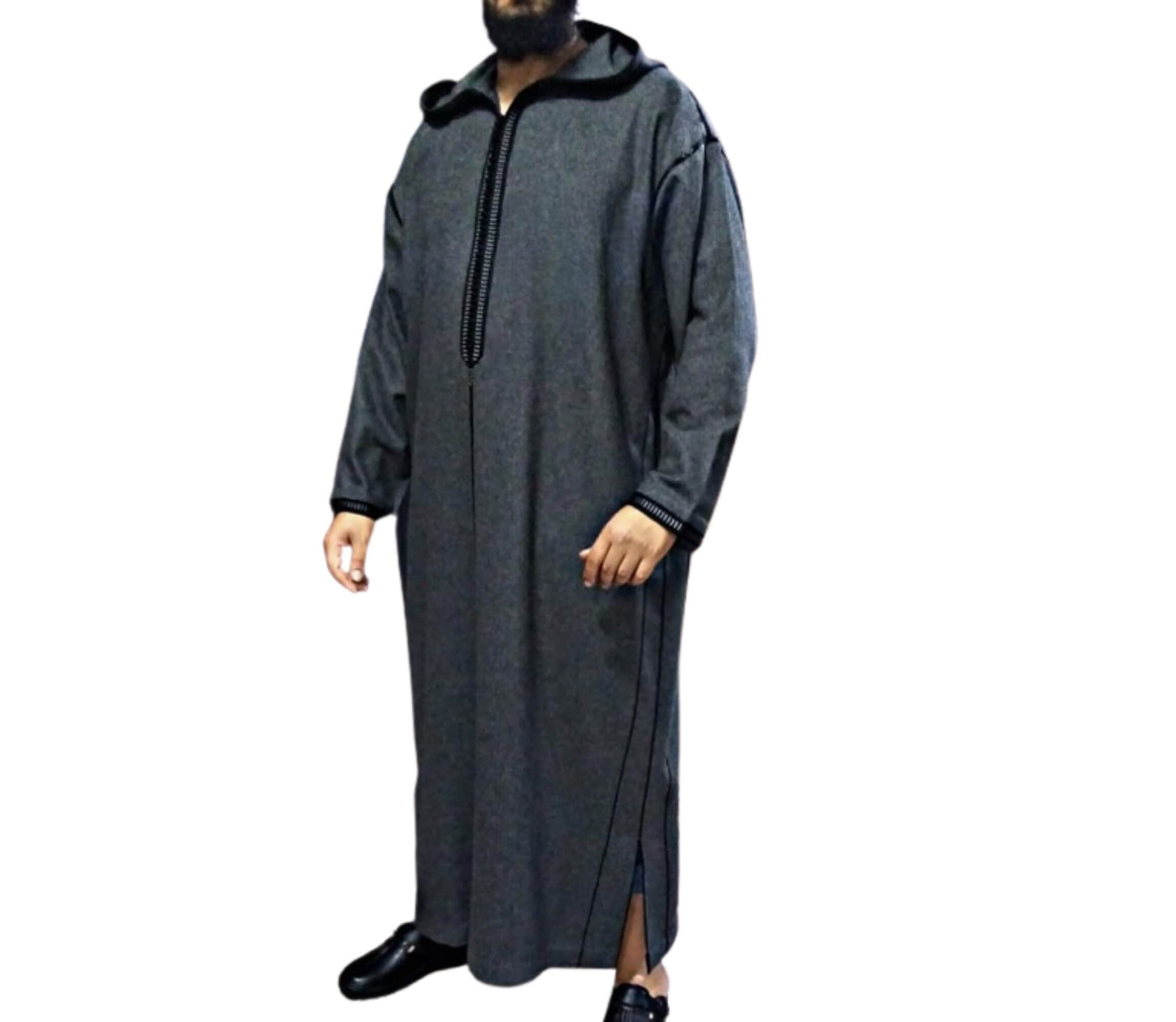 Moroccan Wool Djellaba ,Winter Hooded Thobe Coat - image 3